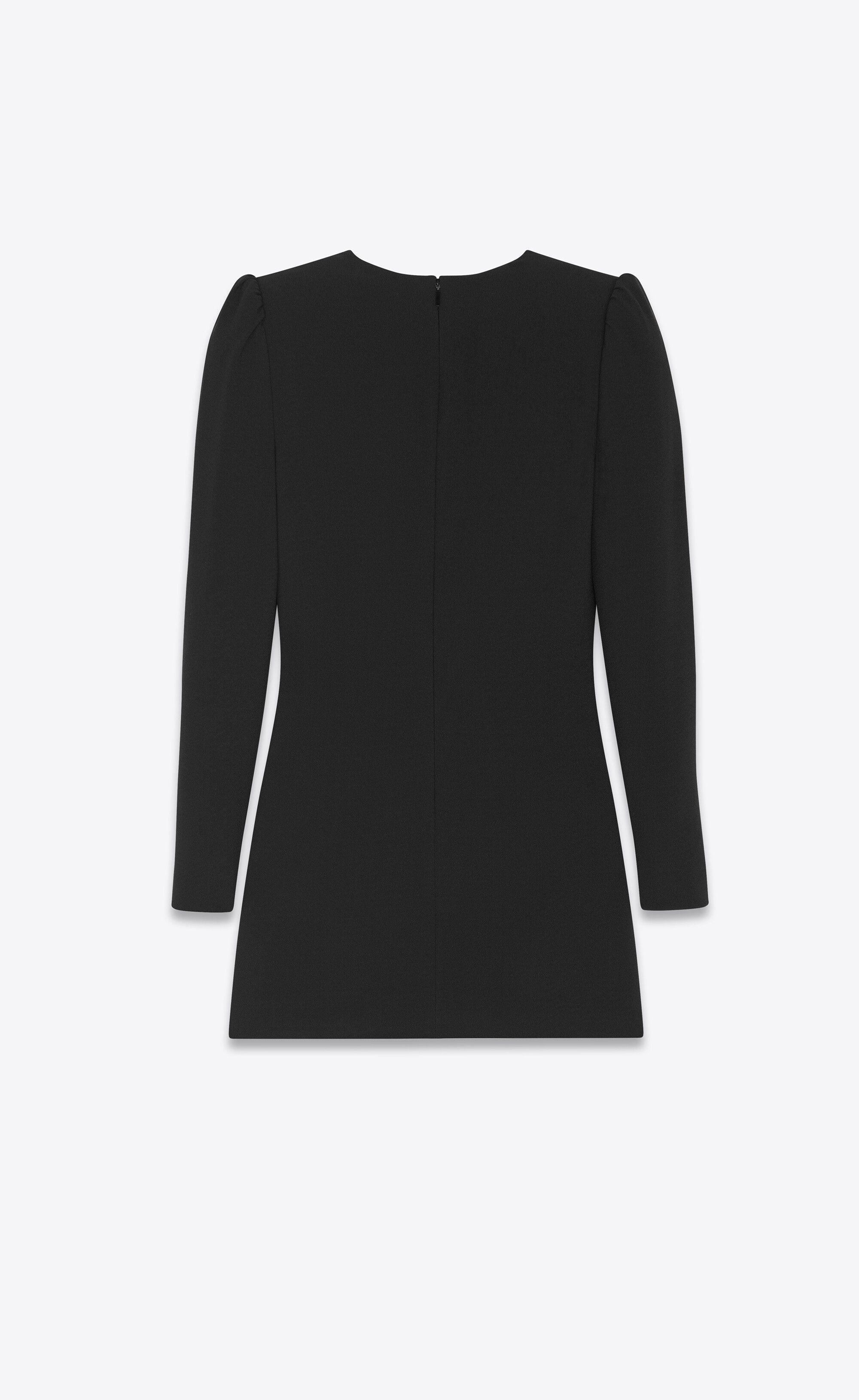 Saint Laurent Paris o1tr1nto0325 706903 Dress in Sablé in Black Size M / US 6-8 / IT 42-44 - 2 Thumbnail