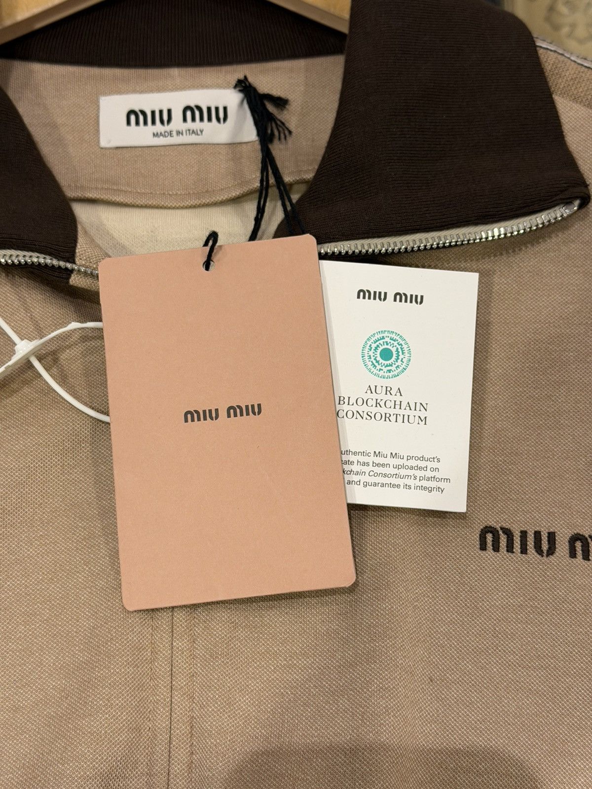 Miu Miu Miu Miu Jersey Oxford Full Zip - Cammeo Size US XXL / EU 58 / 5 - 5 Thumbnail