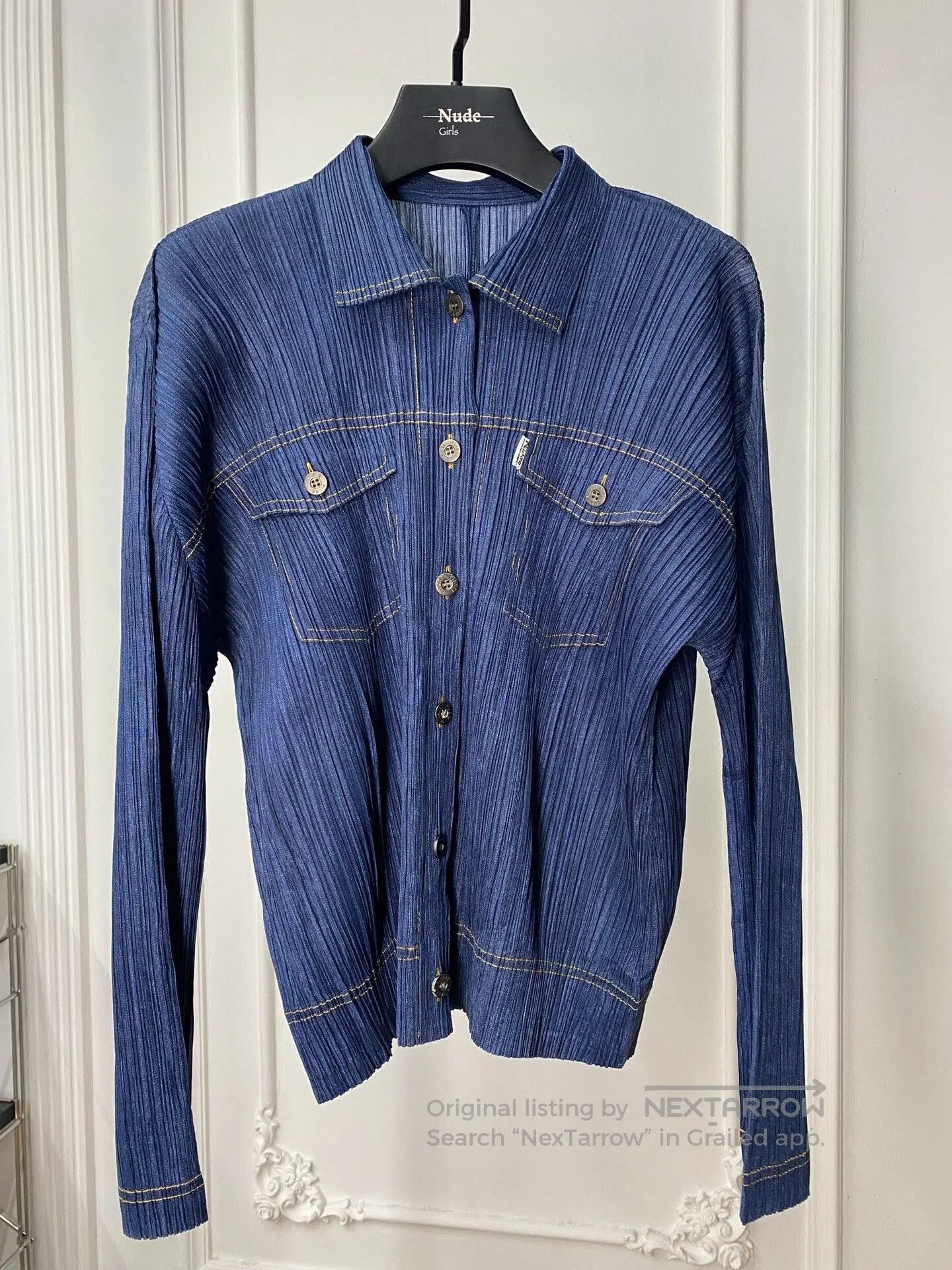 Issey Miyake Issey Miyake Pleats Please Denim Jacket. Size L / US 10 / IT 46 - 1 Thumbnail