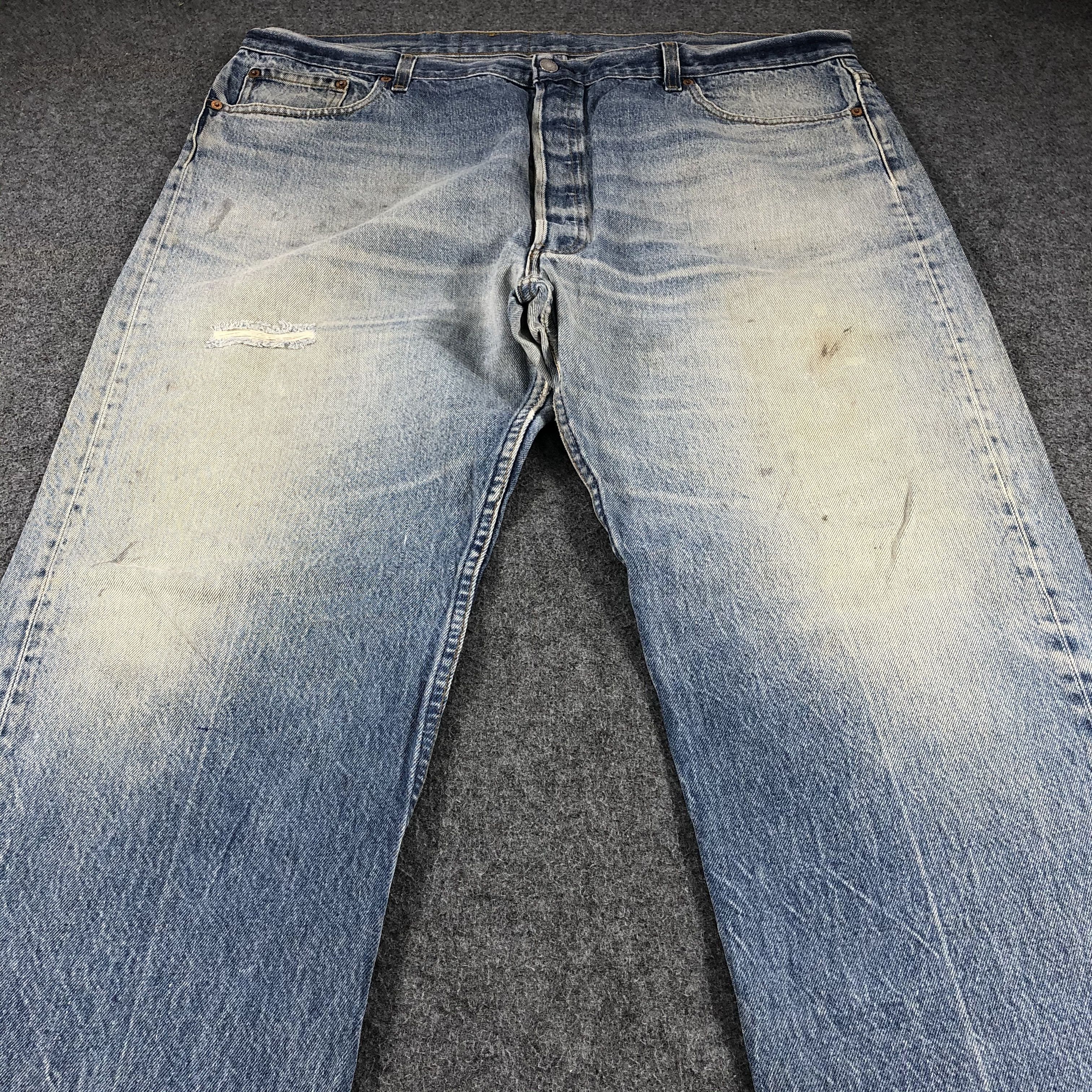 Levi's × Vintage Vintage 90s Light Wash Levis 501 Jeans-JM866 Size US 43 - 3 Thumbnail