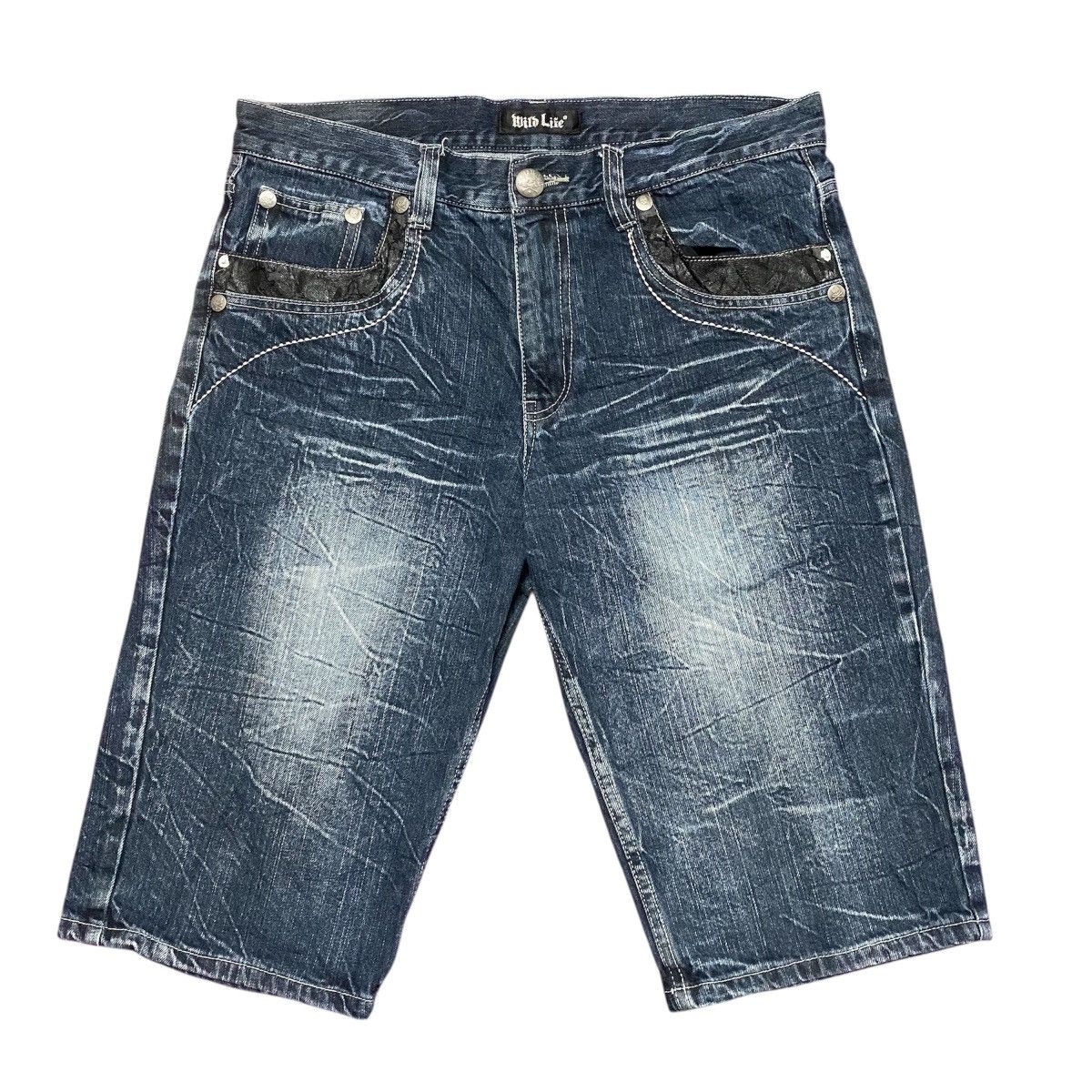 Other Wild Life Y2K Skullbones Punk Style Jorts Size US 34 / EU 50 - 1 Thumbnail