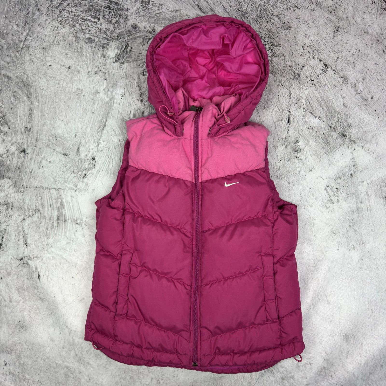 Nike Nike Women's Pink Hooded Outdoor Full Zip Puffer Vest Medium Size M / US 6-8 / IT 42-44 - 2 Thumbnail
