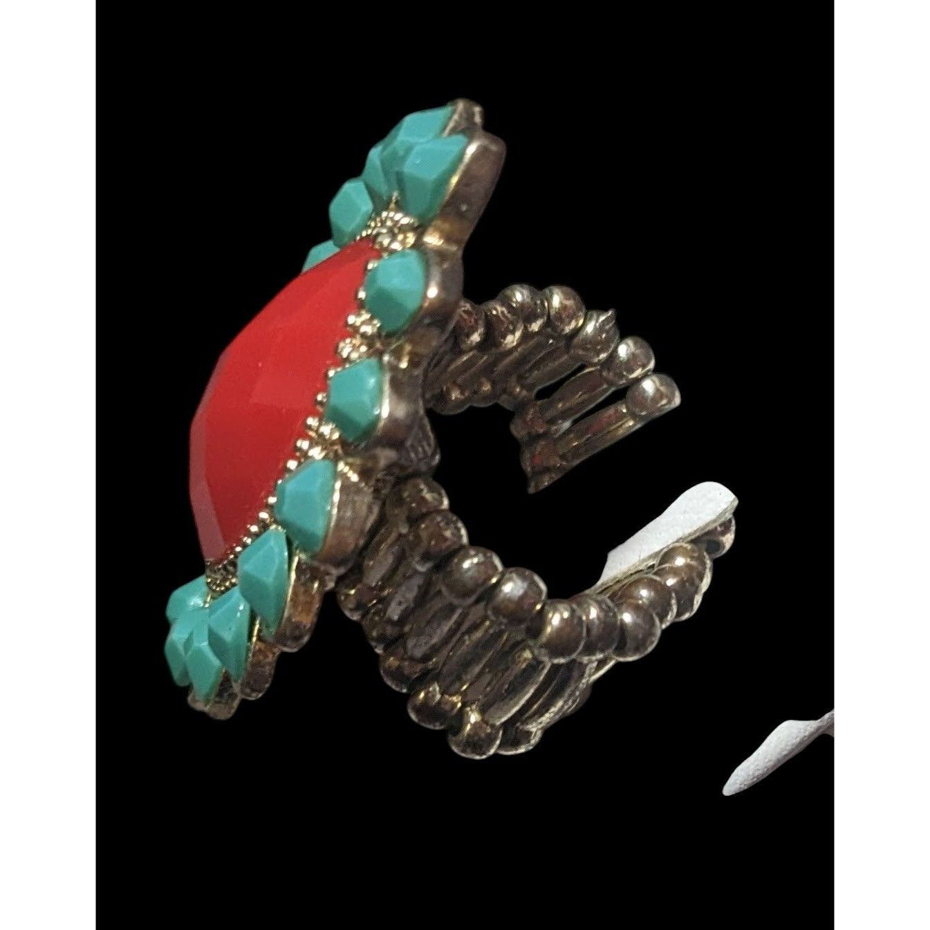Other Bohemian Blue And Red Gemmed Floral Stretch Ring Size 7 Size ONE SIZE - 10 Thumbnail