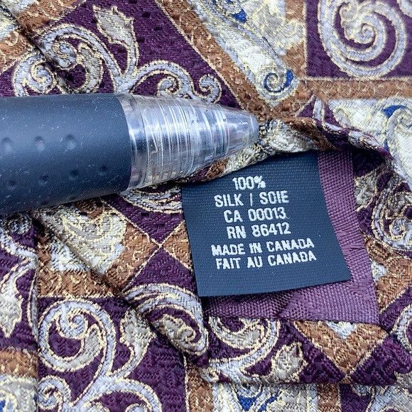 Dior Vintage Christian Dior Silk Brown Paisley Pattern Tie Size ONE SIZE - 7 Thumbnail