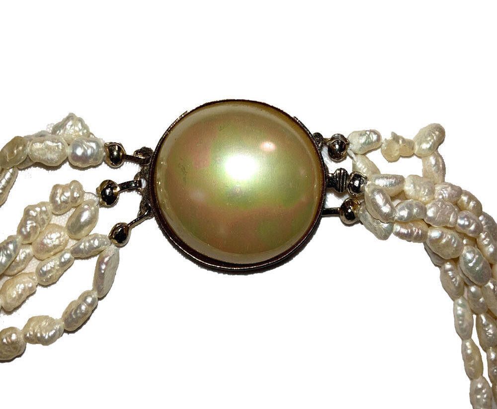 Designer Vintage Freshwater Pearl Bead Multi Strand Necklace Size ONE SIZE - 5 Thumbnail
