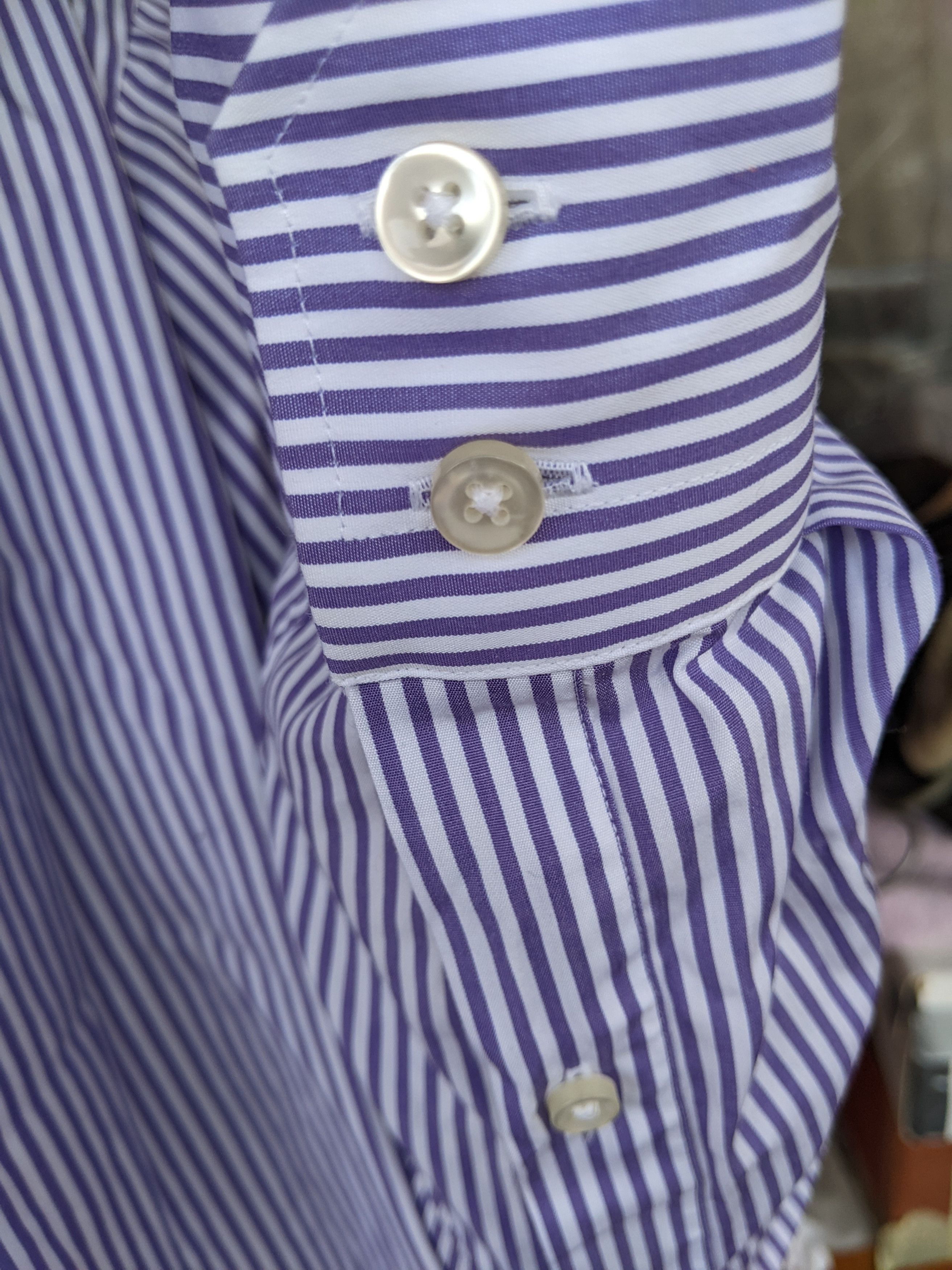 Hugo × Hugo Boss Hugo Boss Purple Striped Cotton Longsleeve Shirt Geraldino Size US XL / EU 56 / 4 - 16 Thumbnail