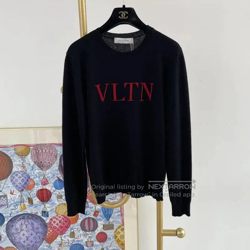 Valentino Valentino Black Wool Logo Sweater for Women . Size M / US 6-8 / IT 42-44 - 1 Thumbnail