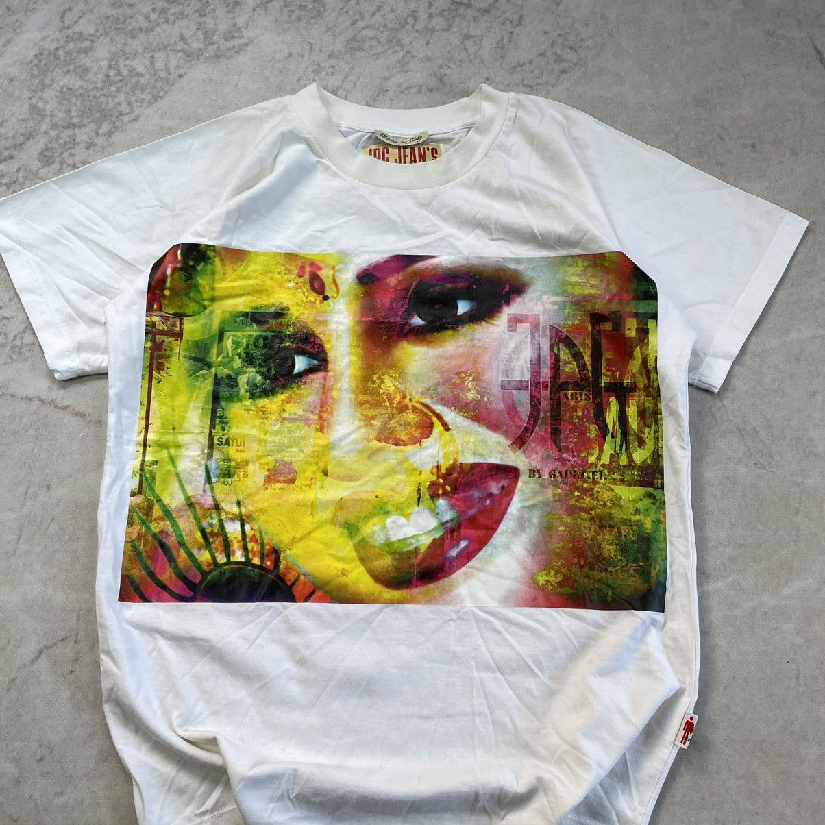 Jean Paul Gaultier × Vintage Jean Paul Gaultier 90s Cyberpunk Face Print Y2K JPG T Shirt Size S / US 4 / IT 40 - 4 Thumbnail