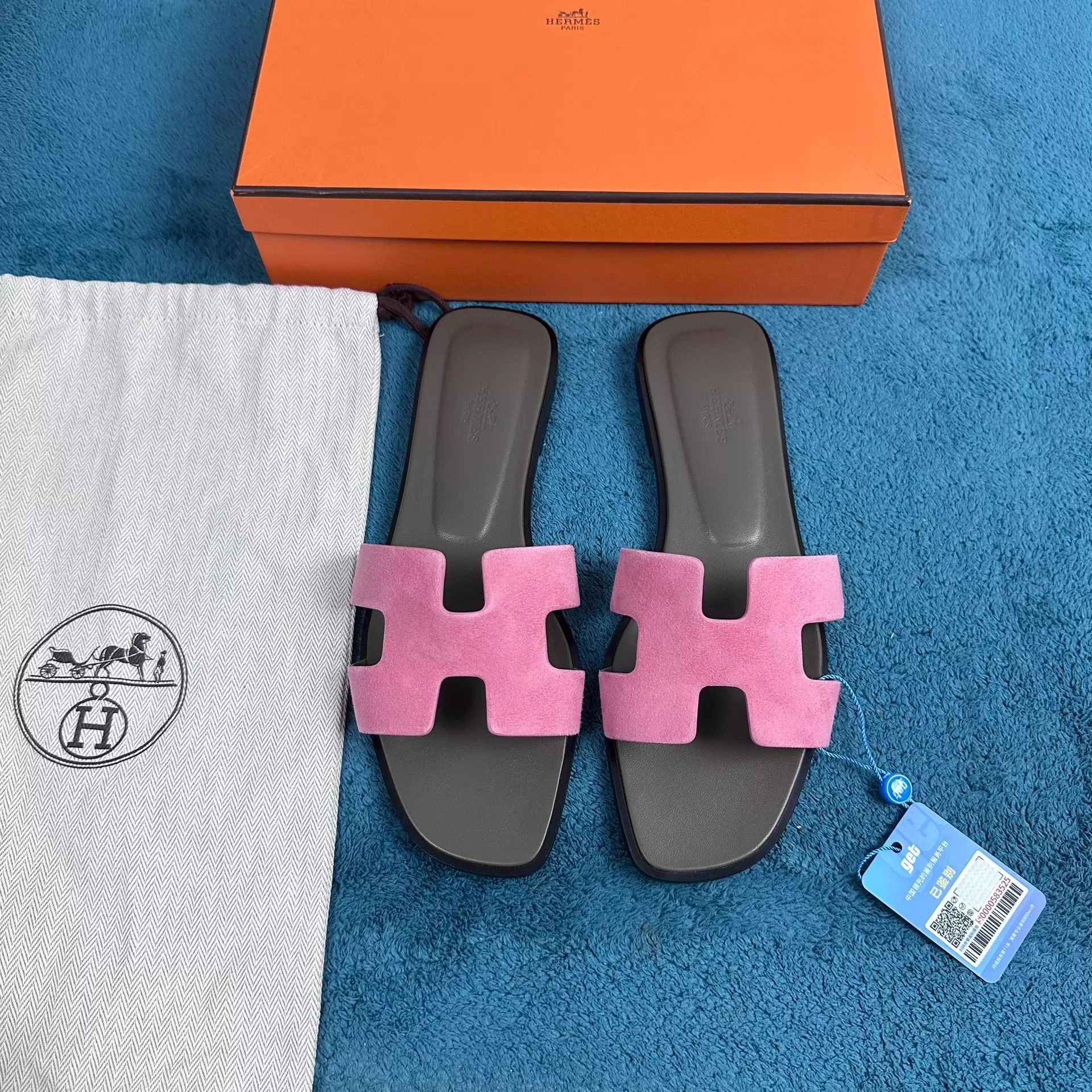 Hermes Hermès Oran Pink Sandal 39 New w/ Sticky Sole & Accessories Size US 8.5 / IT 38.5 - 1 Thumbnail