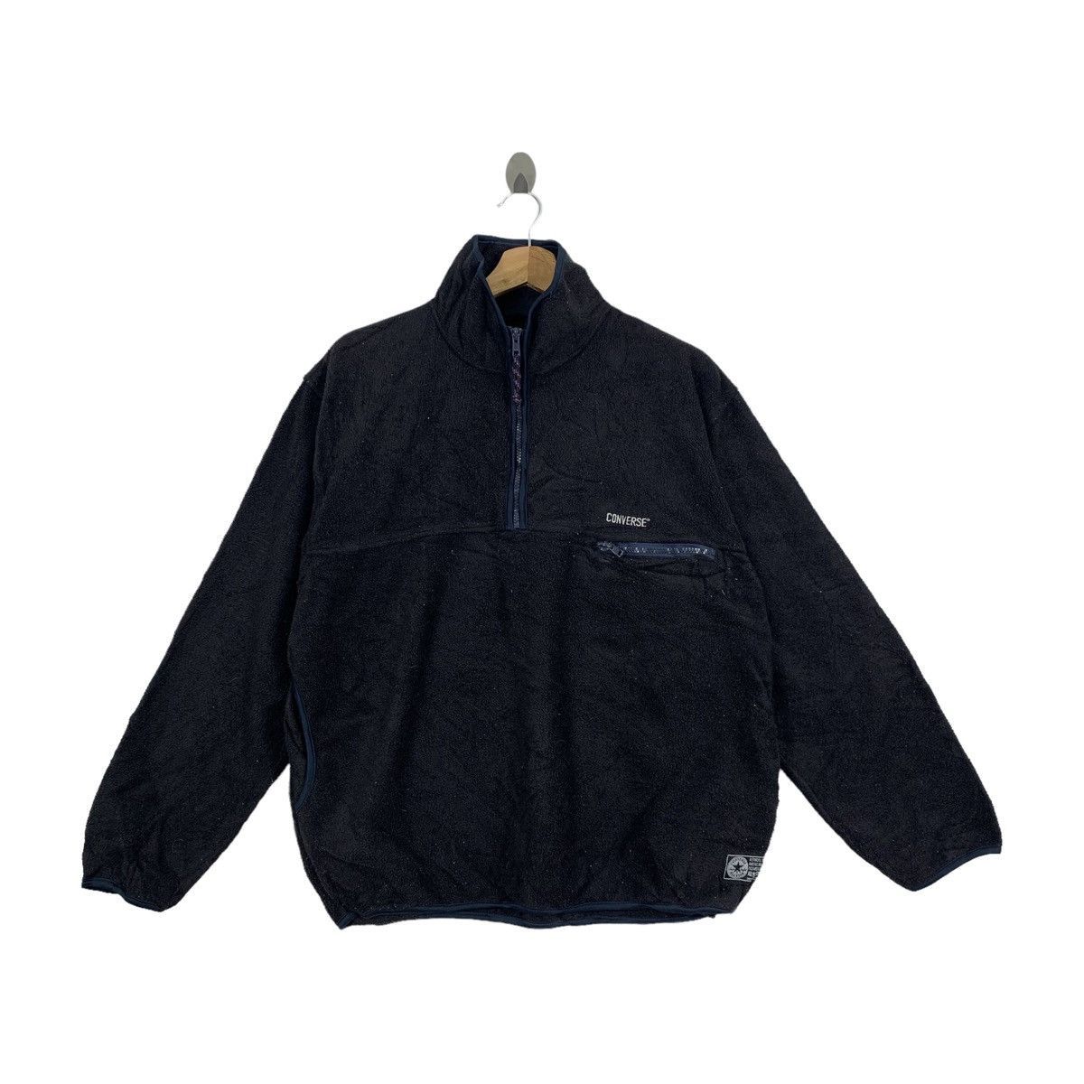 Converse × Vintage Vintage CONVERSE All Star Fleece Half Zipper Sweatshirt Size US XL / EU 56 / 4 - 1 Thumbnail
