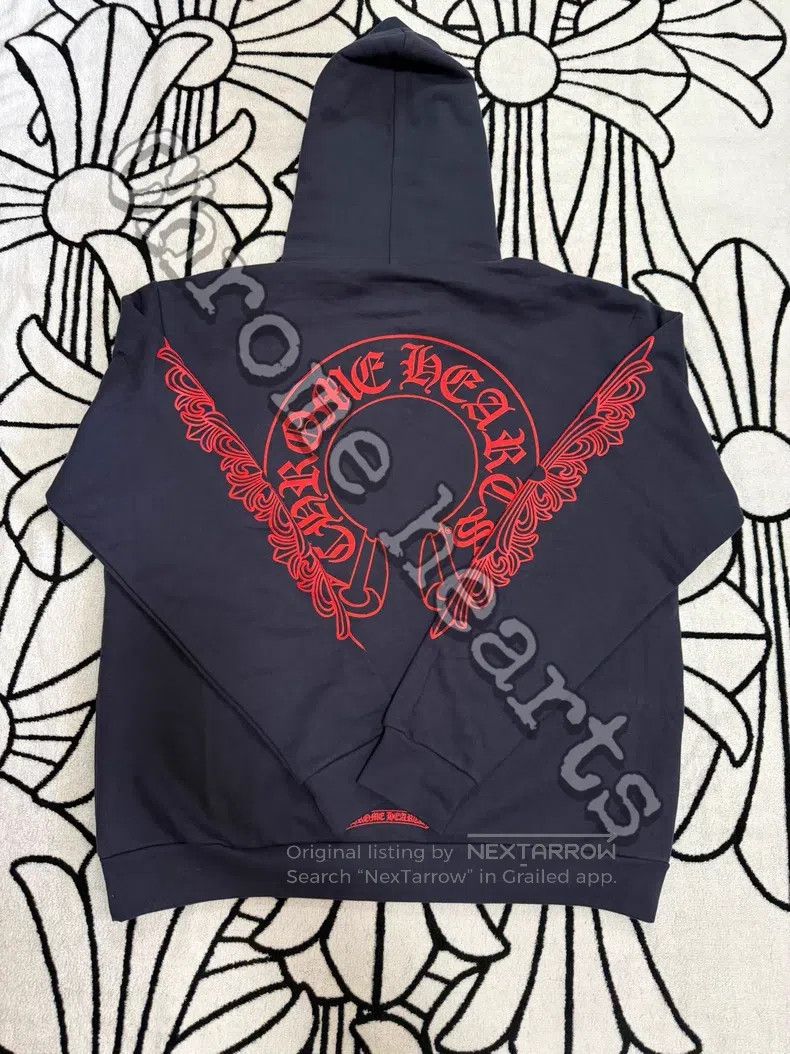 Chrome Hearts CHROME HEARTS Size M Dark blue red cross hooded sweater wit Size US M / EU 48-50 / 2 - 2 Thumbnail