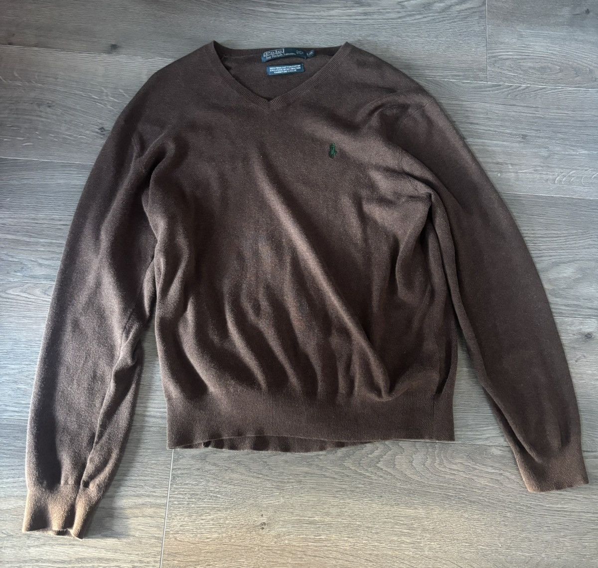 Polo Ralph Lauren VINTAGE | Ralph Lauren Polo Brown Cotton Knit Sweatshirt Size L / US 10 / IT 46 - 1 Thumbnail