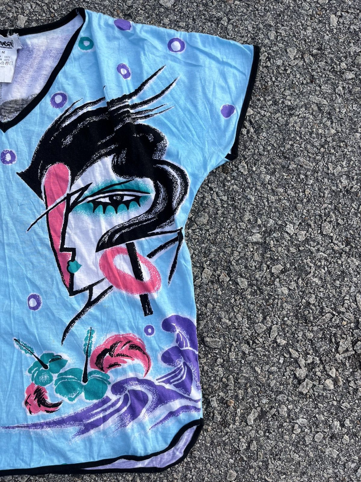 Kansai Yamamoto Vintage 80s face & waves top Size M / US 6-8 / IT 42-44 - 3 Thumbnail