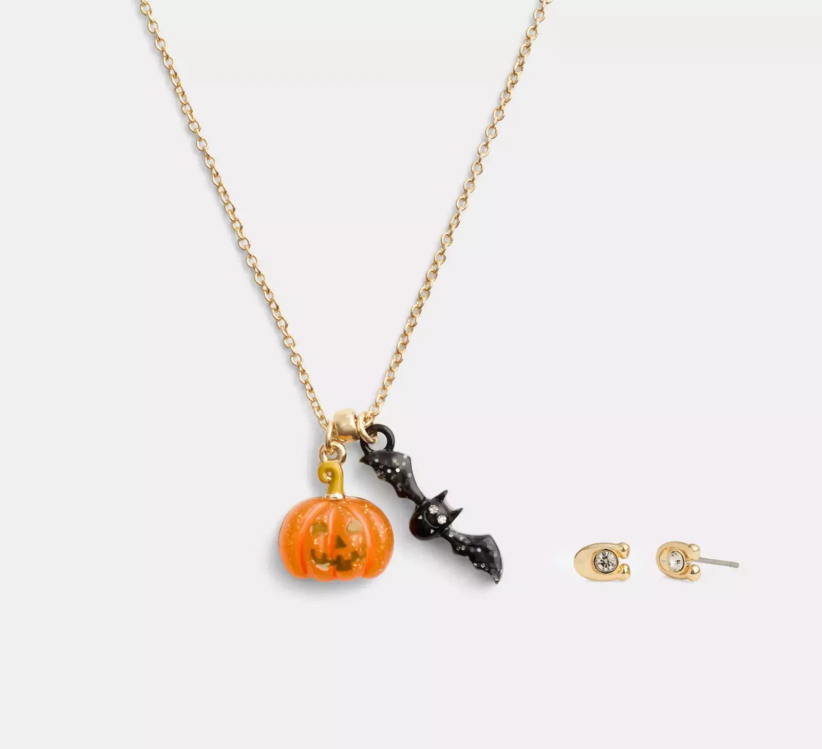 Coach Pumpkin And Bat Pendant Necklace Set CZ006 Size ONE SIZE - 4 Thumbnail