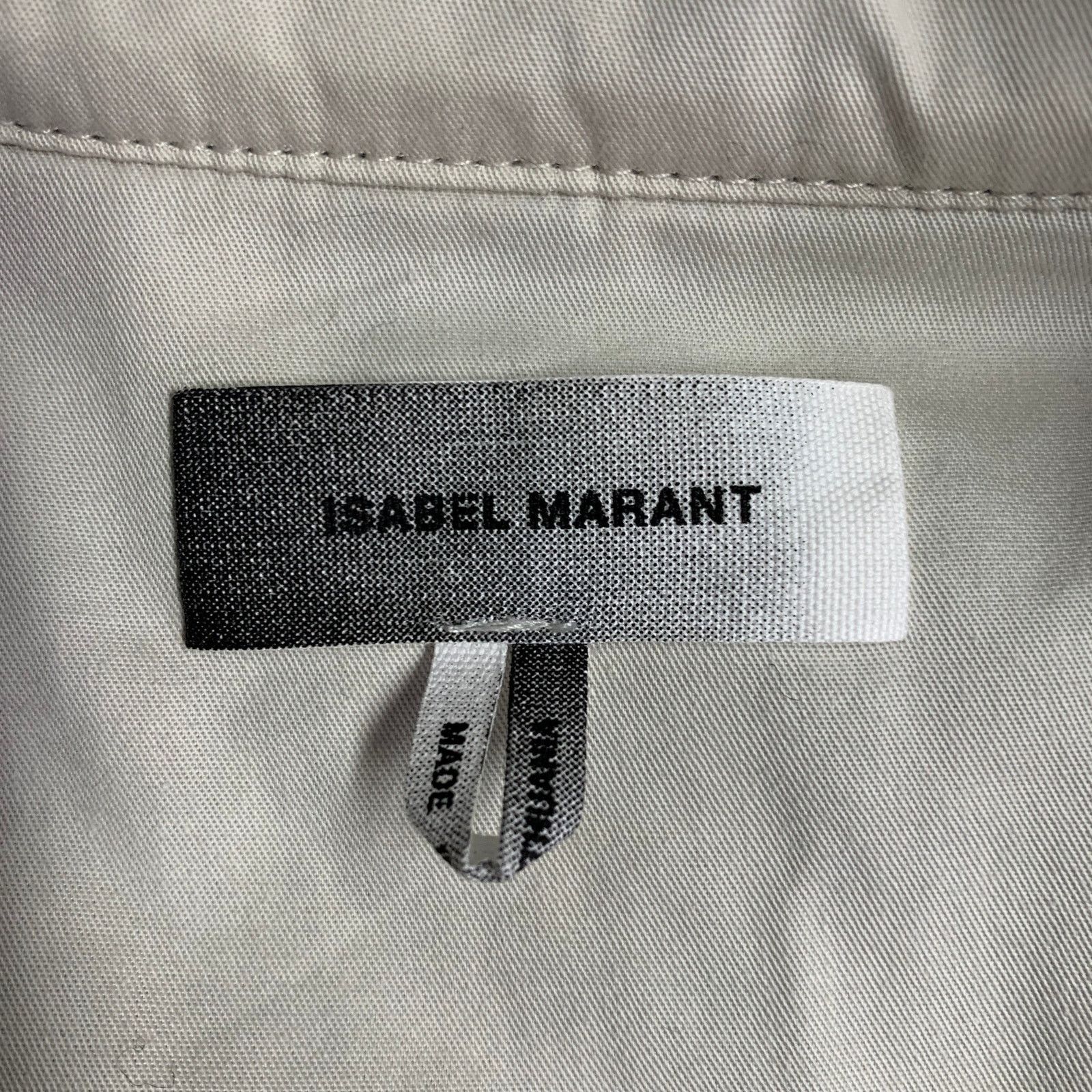 Isabel Marant Gervon Grey Beige Wool Oversized Long Sleeve Shirt Jacket Size US XS / EU 42 / 0 - 6 Thumbnail