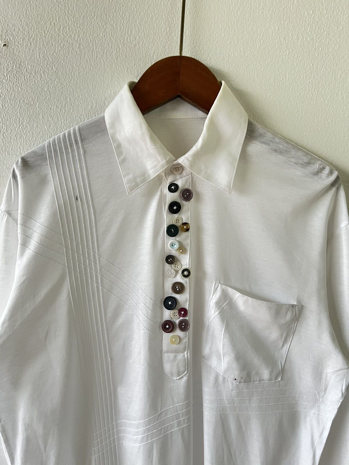 Vintage Paper Thin 90s Polo Shirt Many Button Size US M / EU 48-50 / 2 - 1 Thumbnail