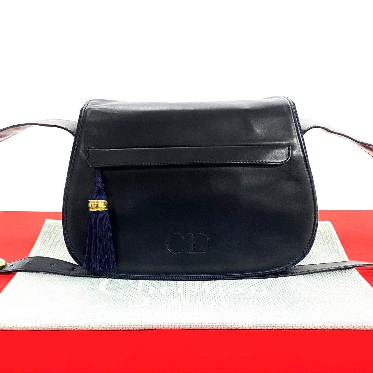 Dior Dior Shoulder Bag Navy Leather Size ONE SIZE - 1 Thumbnail