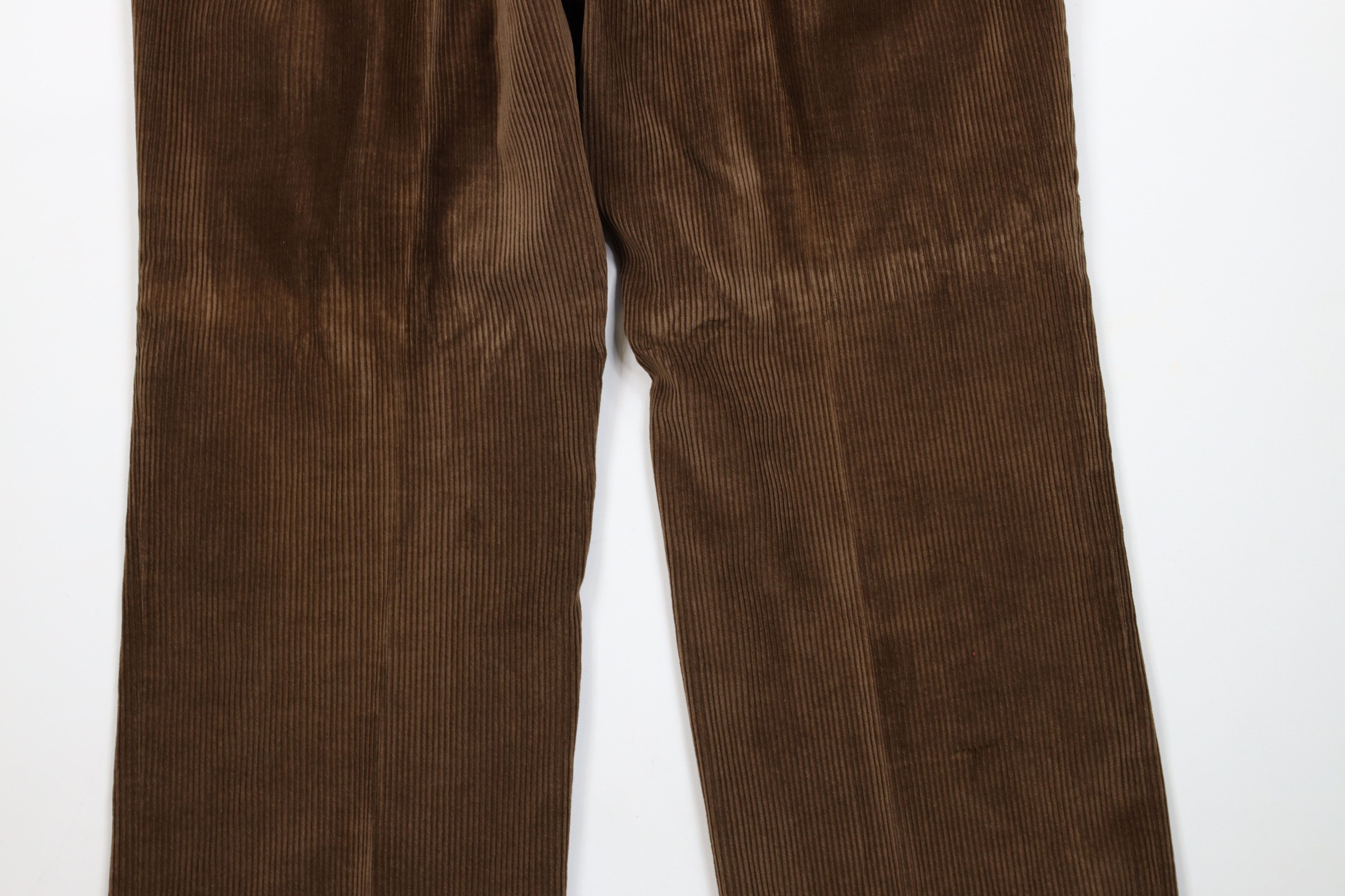 Lands' End × Vintage Vintage 90s Lands End Wide Leg Corduroy Pants Brown USA Size US 35 - 12 Thumbnail