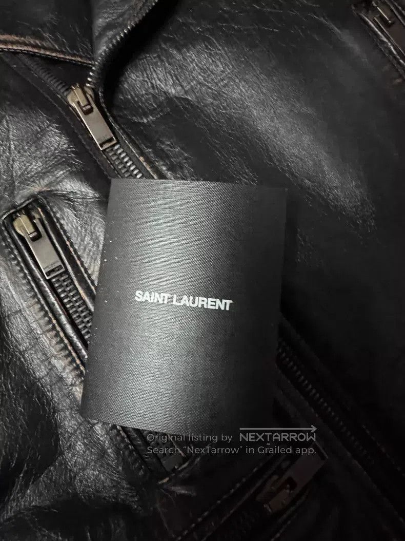 Saint Laurent Paris Saint Laurent Paris Distressed Motorcycle Leather Jacket i Size US S / EU 44-46 / 1 - 8 Thumbnail