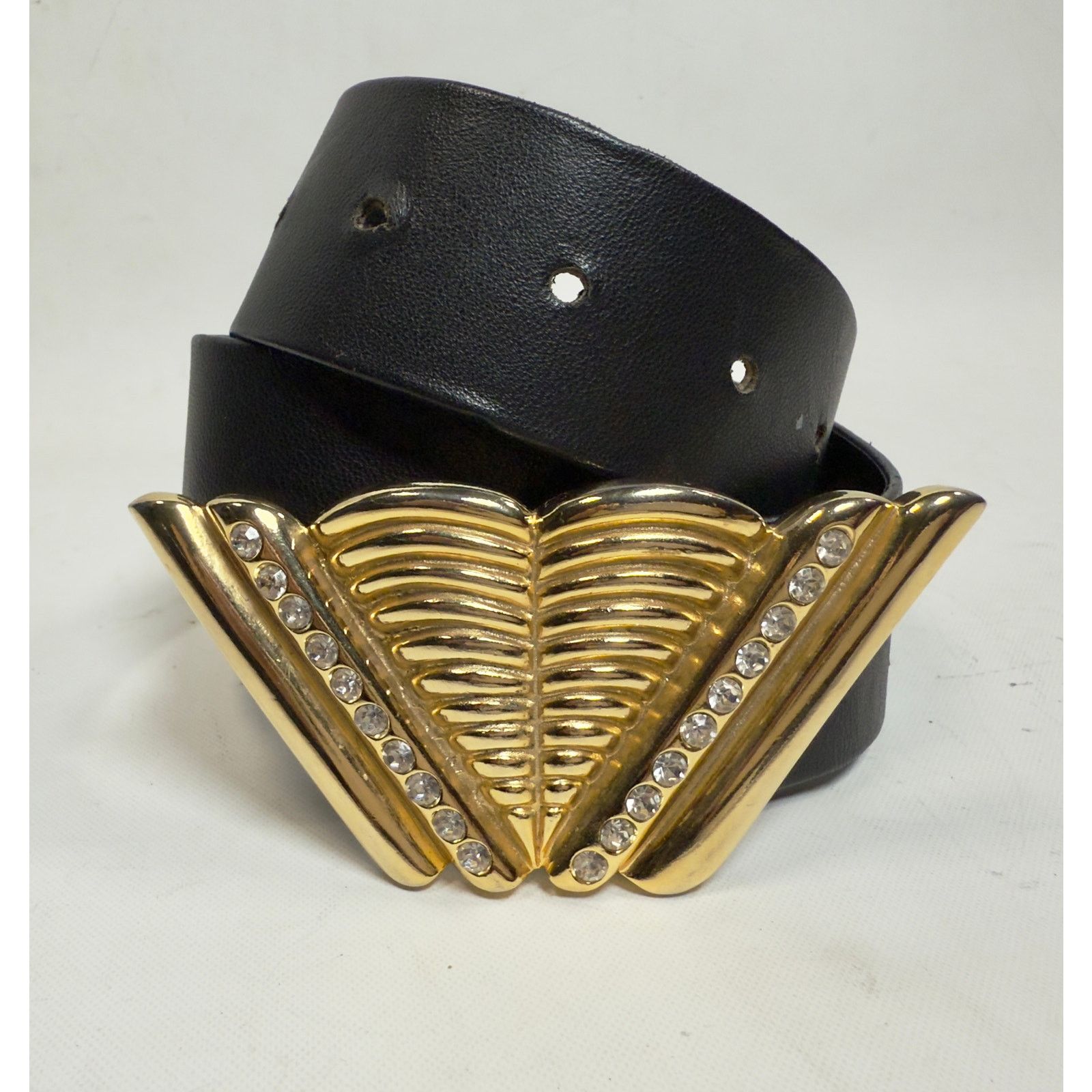 Designer Vintage Georges Gallet Gold/Rhinestone Art Deco Belt size S Size ONE SIZE - 1 Thumbnail