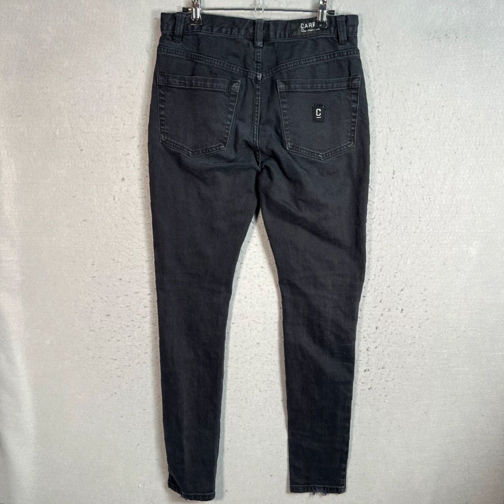 Vintage Carré Mens Slim Fit Size 30 Black Distressed Skinny Jeans Cotton Denim 5-Pocket Size US 30 / EU 46 - 2 Thumbnail