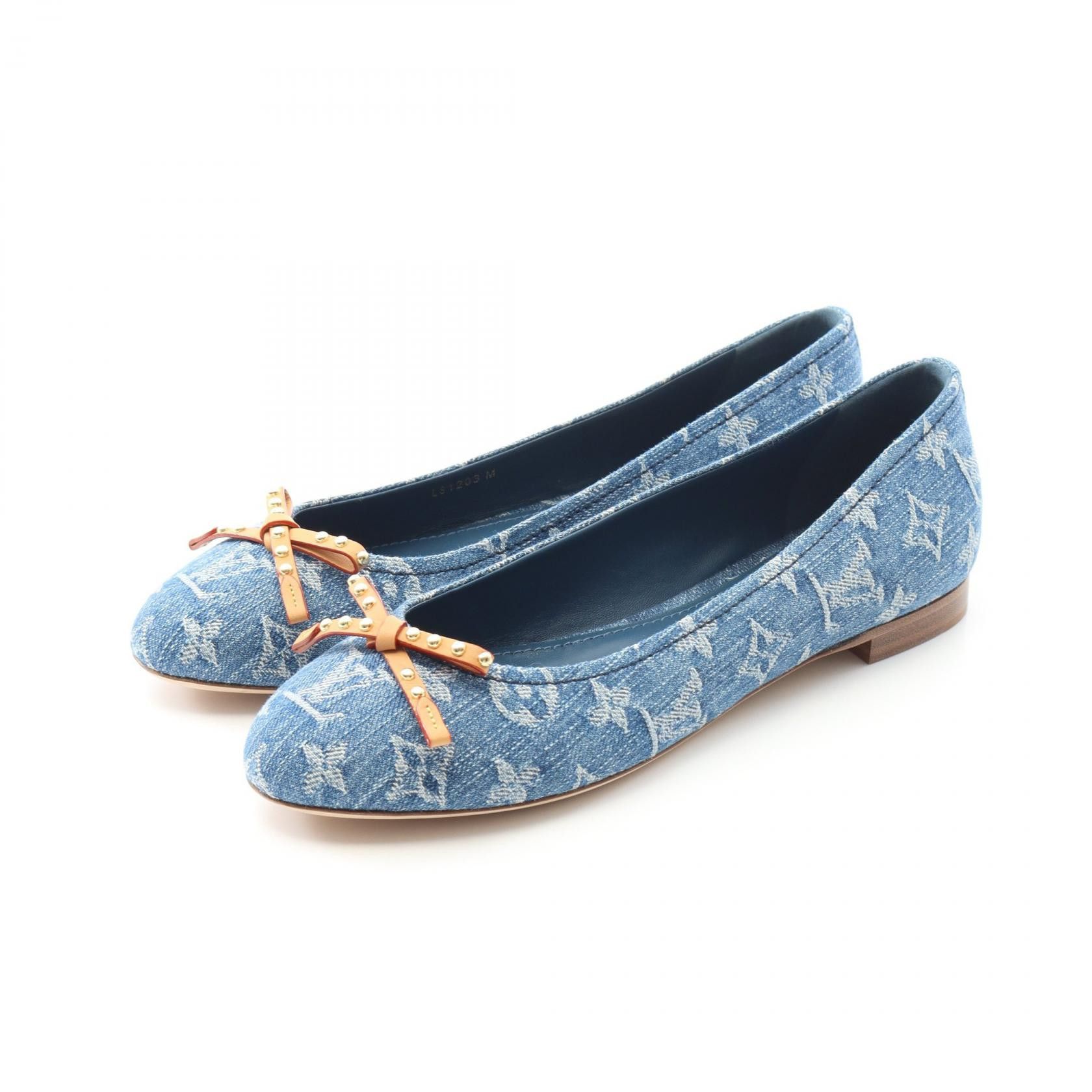 Louis Vuitton Louis Vuitton Louis Vuitton Nina Ballerina Monogram Denim Pumps Textile Shoes DUTY FREE for USA Size ONE SIZE - 1 Thumbnail