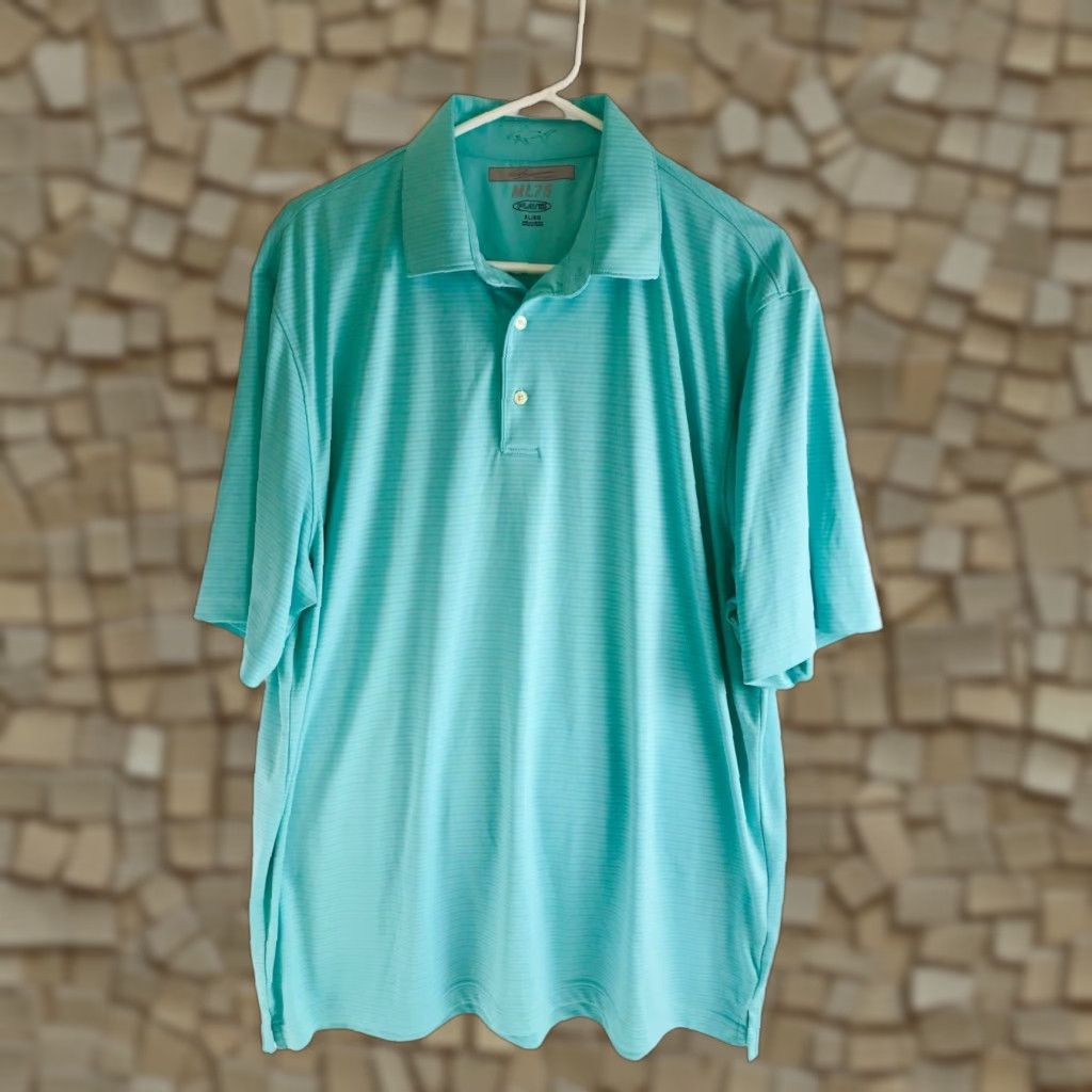 Vintage Greg Norman ML75 Polo Shirt Men's XL Turquoise Short Sleeve Polo 1/4 Button Up Breathable Vintage? No (adjusted for clarity) Size US XL / EU 56 / 4 - 1 Thumbnail