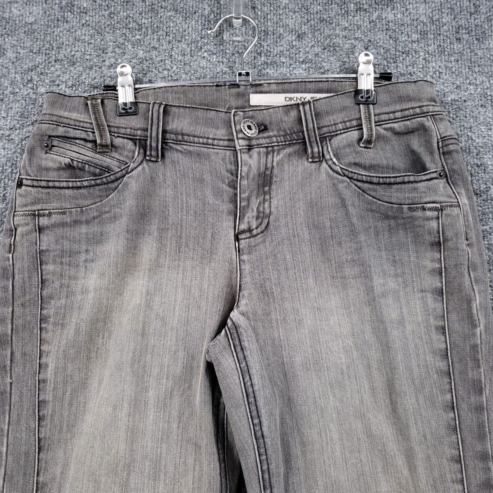 DKNY DKNY Jeans Womens Jeans Mid-Rise Bootcut Gray Stone Wash Denim Size 8 5-Pocket Zip Closure Size 30" / US 8 / IT 44 - 5 Thumbnail