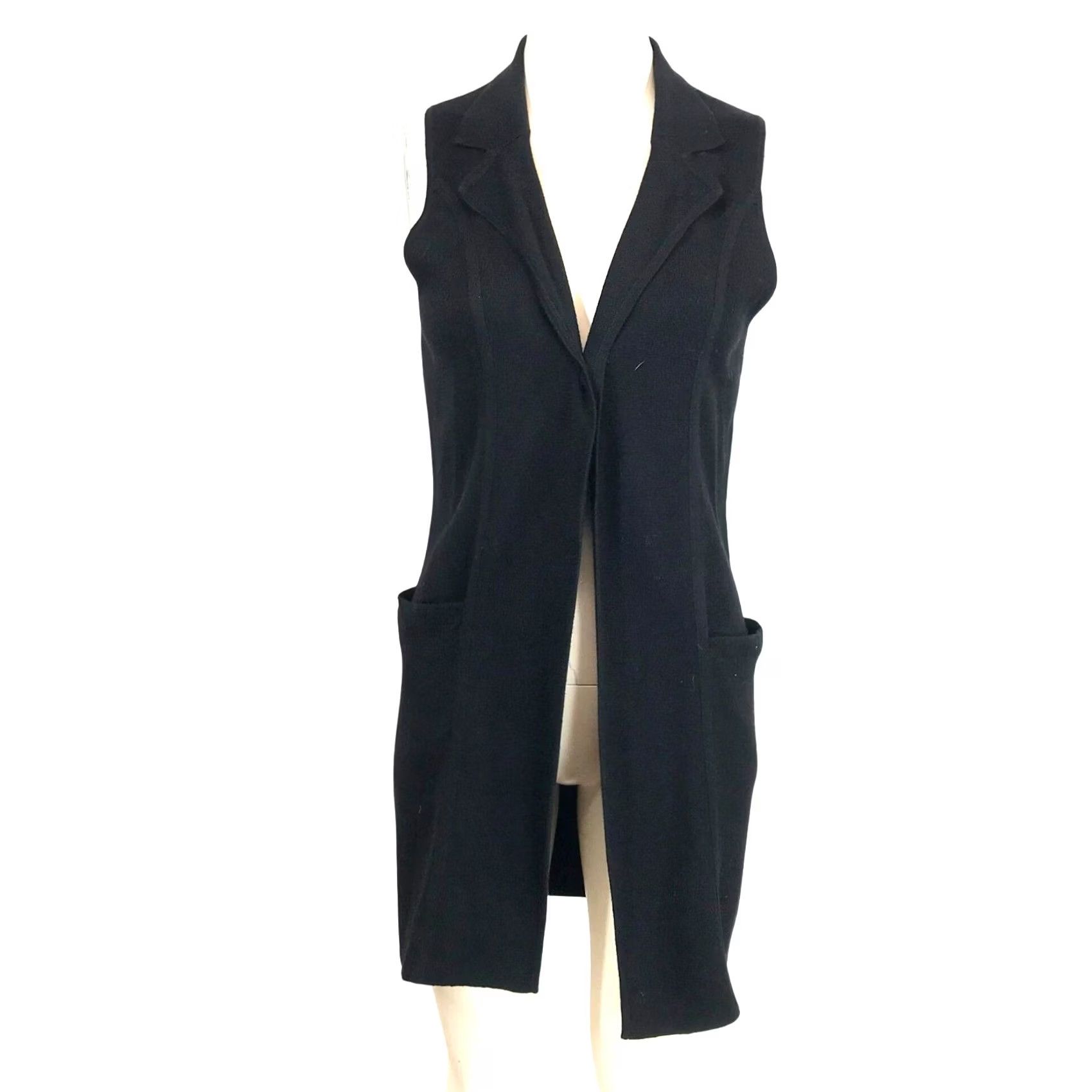 Vintage VINTAGE Foxcroft Women's Sweater Vest Shirt Open Front Sleeveless Black Size S Size S / US 4 / IT 40 - 2 Thumbnail