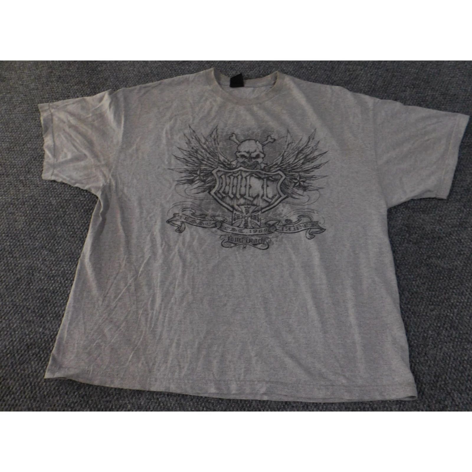 West Coast Choppers VINTAGE West Coast Choppers Shirt Mens 2XL Gray Skull Wings Long Beach Jesse James Tee Size US XXL / EU 58 / 5 - 4 Thumbnail