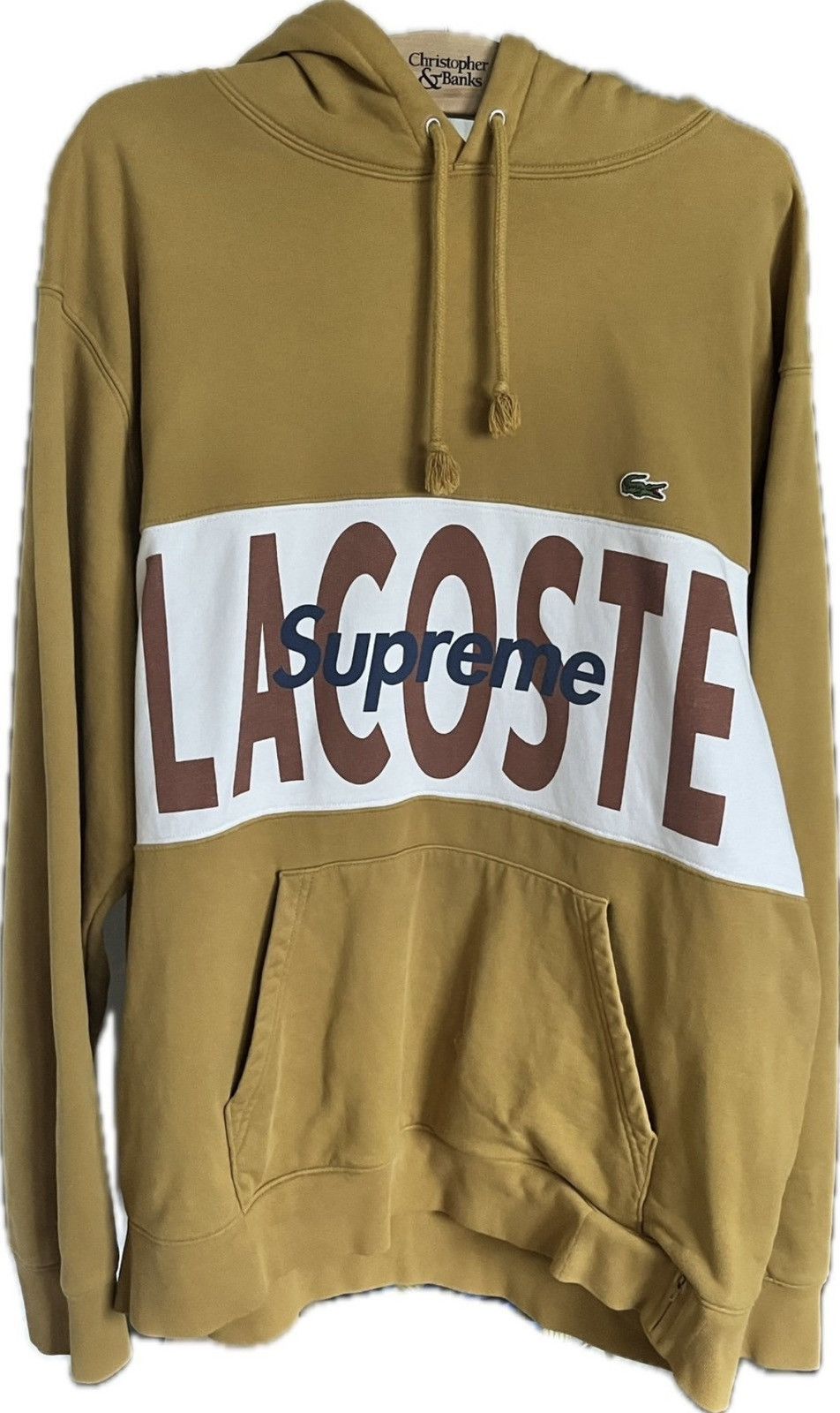 Lacoste × Supreme Supreme x Lacoste Logo Panel Hoodie | Grailed