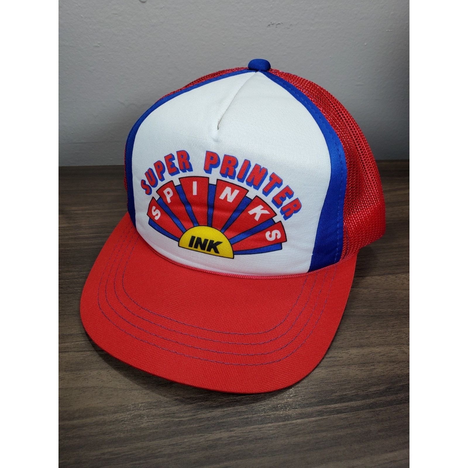Vintage SPINKS Super Printer Ink Hat Snapback Cap Red White Blue US ...
