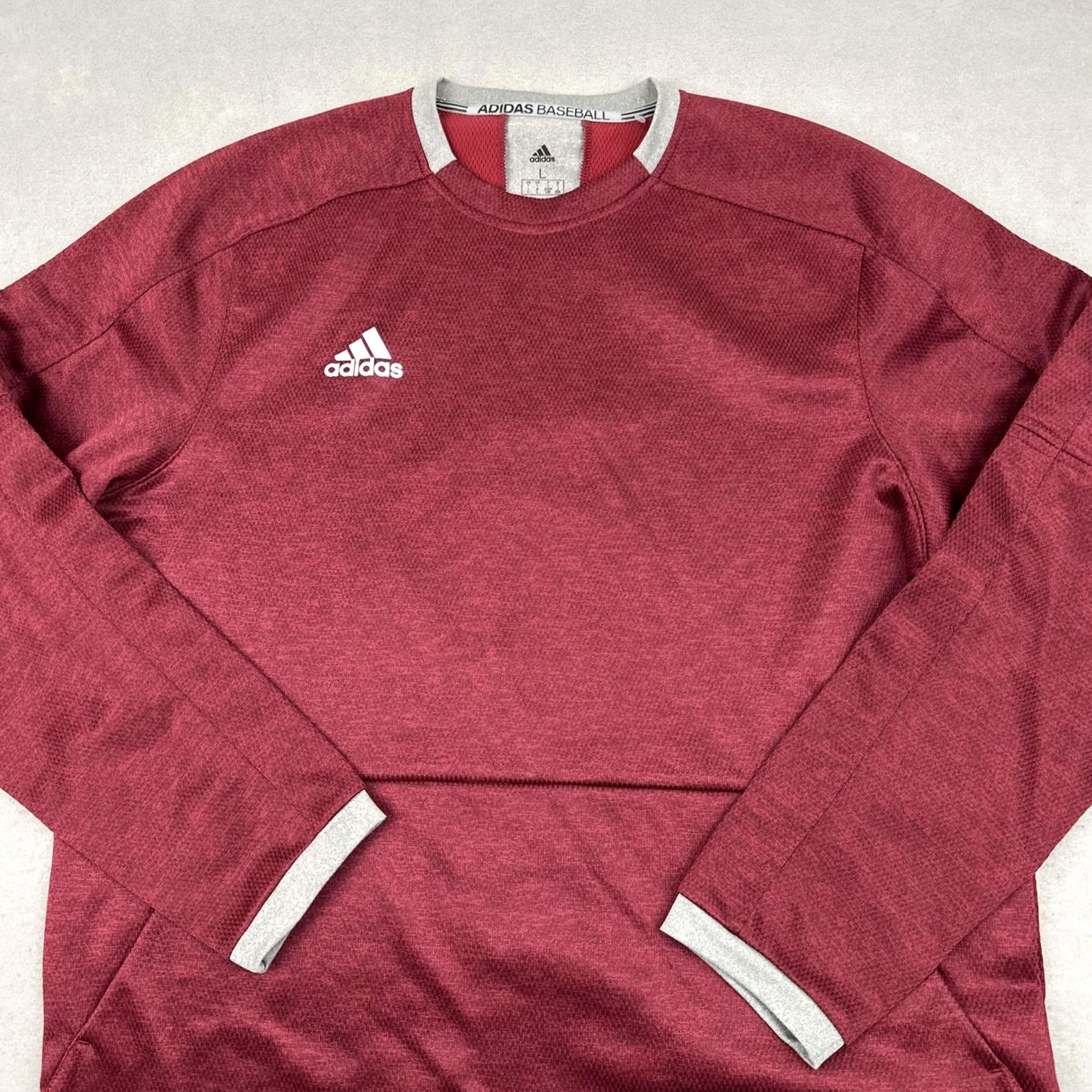 Adidas Adidas Baseball Sweatshirt Mens L Maroon Gray Crewneck Pullover Performance Size US L / EU 52-54 / 3 - 2 Thumbnail