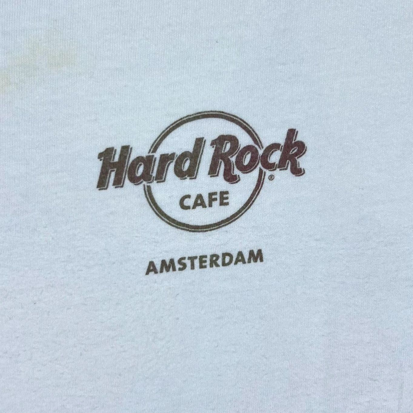 Hard Rock Cafe Hard Rock Cafe Amsterdam Classic Souvenir Logo Spellout Graphic T-Shirt Small Men's White Cotton Logo Graphic 1990s Size US S / EU 44-46 / 1 - 3 Thumbnail