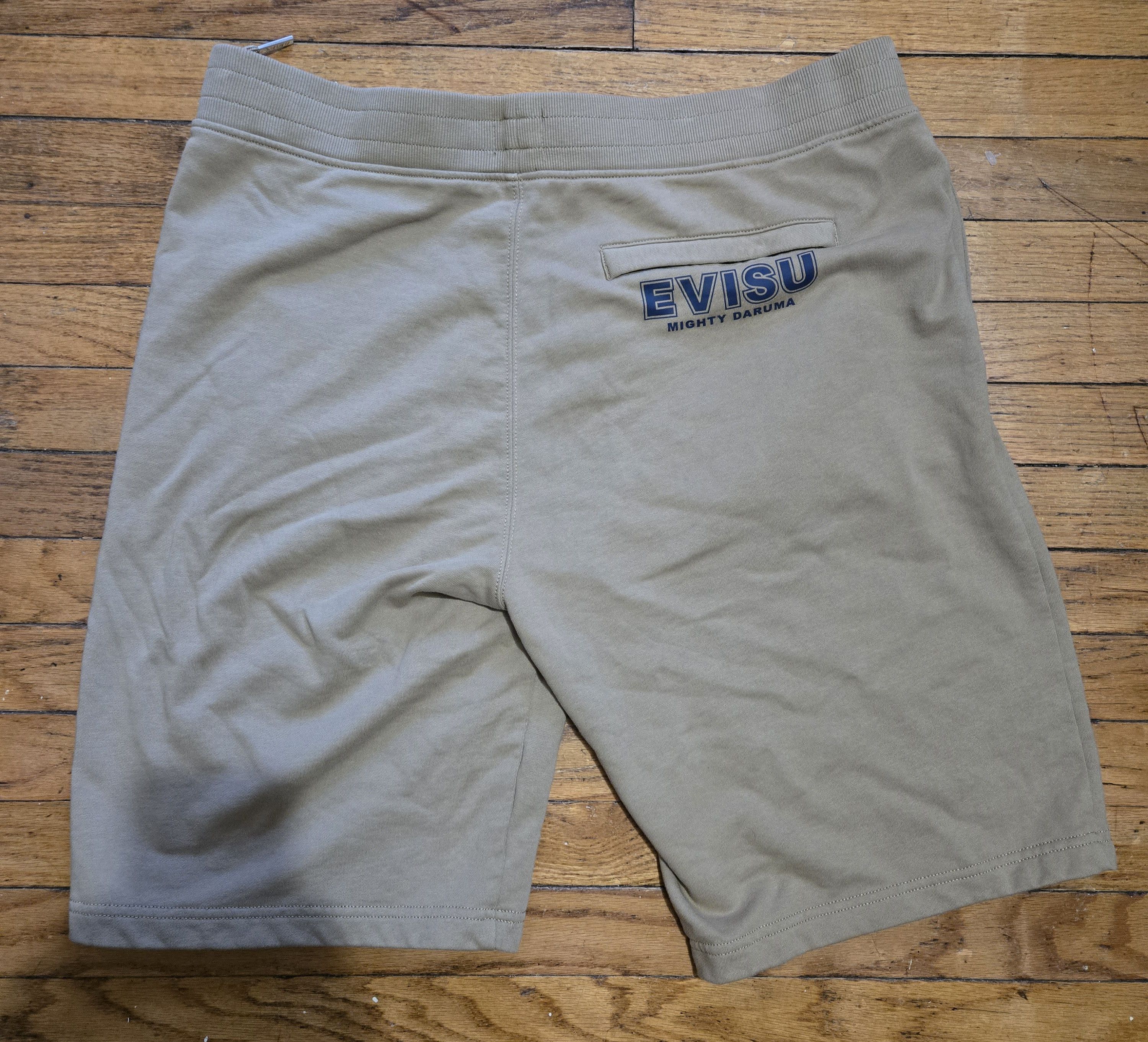 Evisu Evisu XL Playful Godhead Print Oversized Tan Sweatshorts Size US 36 / EU 52 - 11 Thumbnail