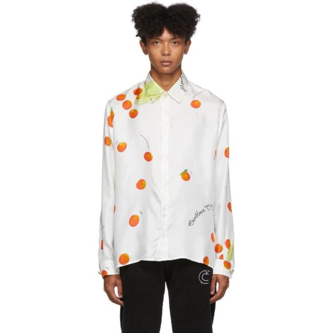 Casablanca SSENSE Exclusive (2019 Archive) Encore Les Orange Silk Shirt Size US L / EU 52-54 / 3 - 2 Thumbnail