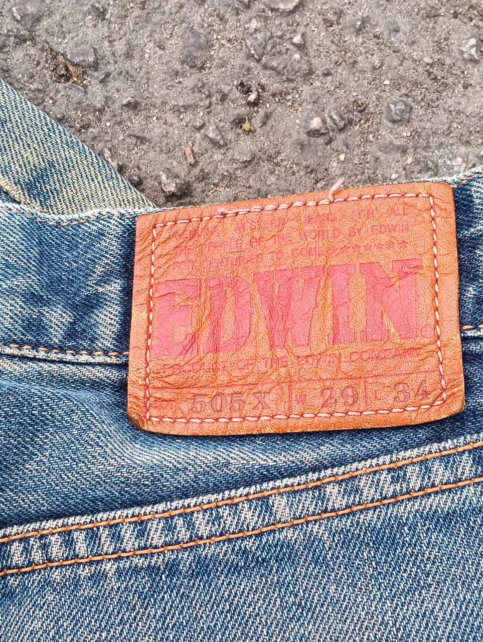 Edwin THRASHED vintage Edwin 505x selvedge patchwork denim. Size US 28 / EU 44 - 3 Thumbnail