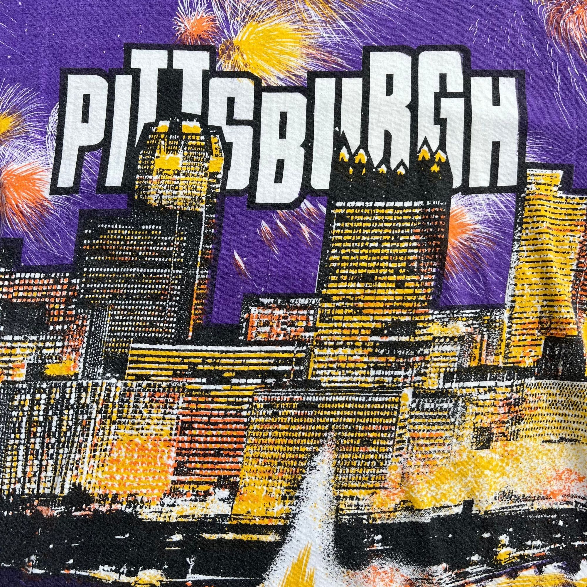 NFL × Vintage Vintage 90s All Over Print AOP Pittsburgh Skyline Tee Size US M / EU 48-50 / 2 - 3 Thumbnail