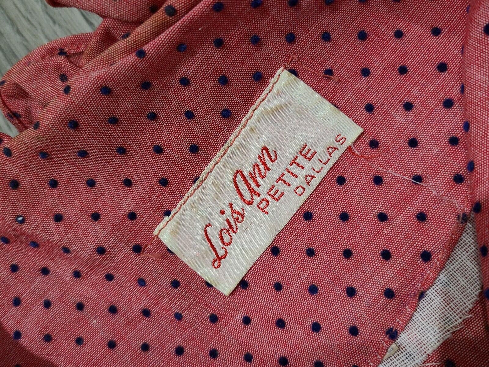 Designer Lois Ann Petite Dallas Vintage Dress Long Sleeve Polka Dot Size XS / US 0-2 / IT 36-38 - 3 Thumbnail