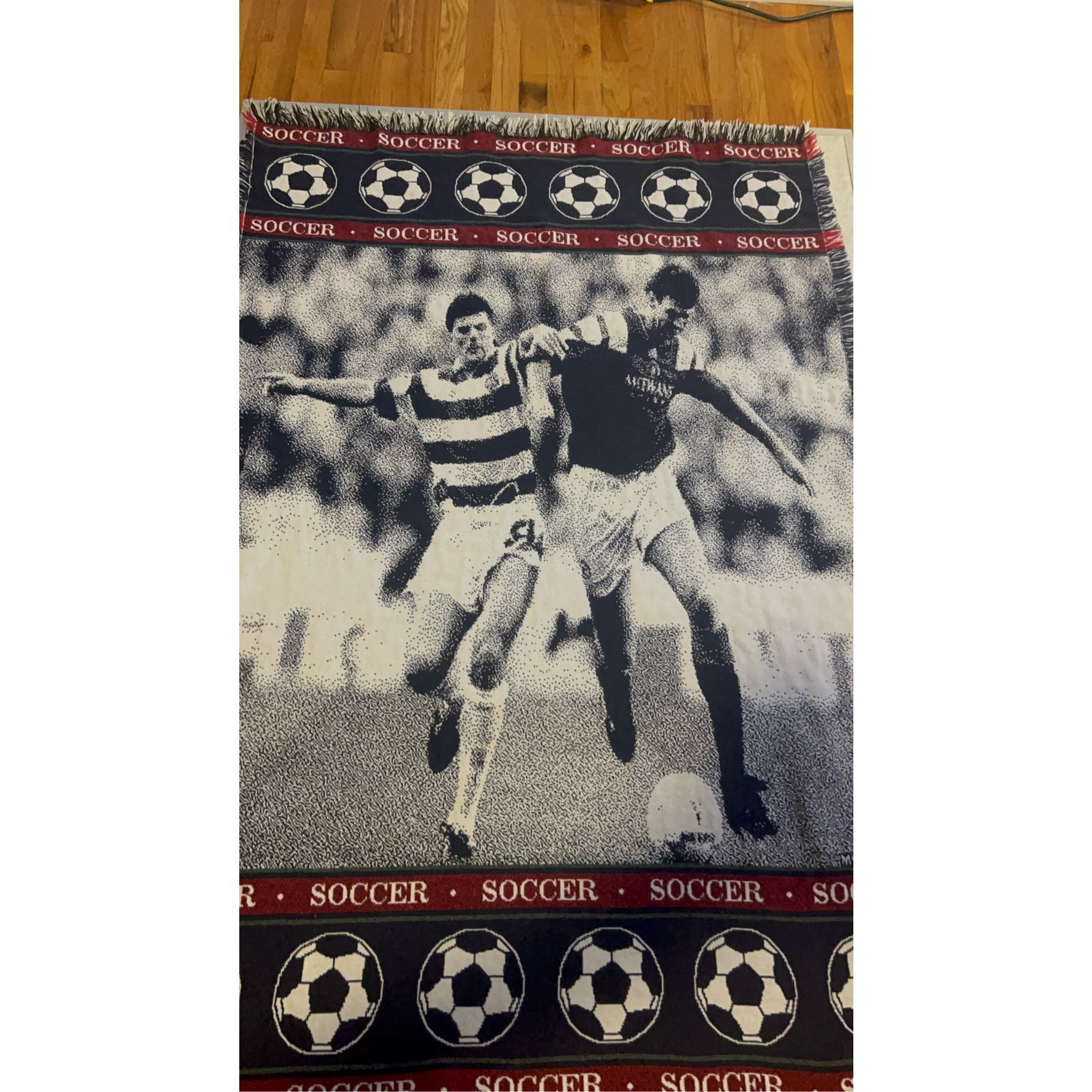 Vintage Vintage 90s Soccer MWW 1993 Tapestry Blanket Size ONE SIZE - 14 Thumbnail