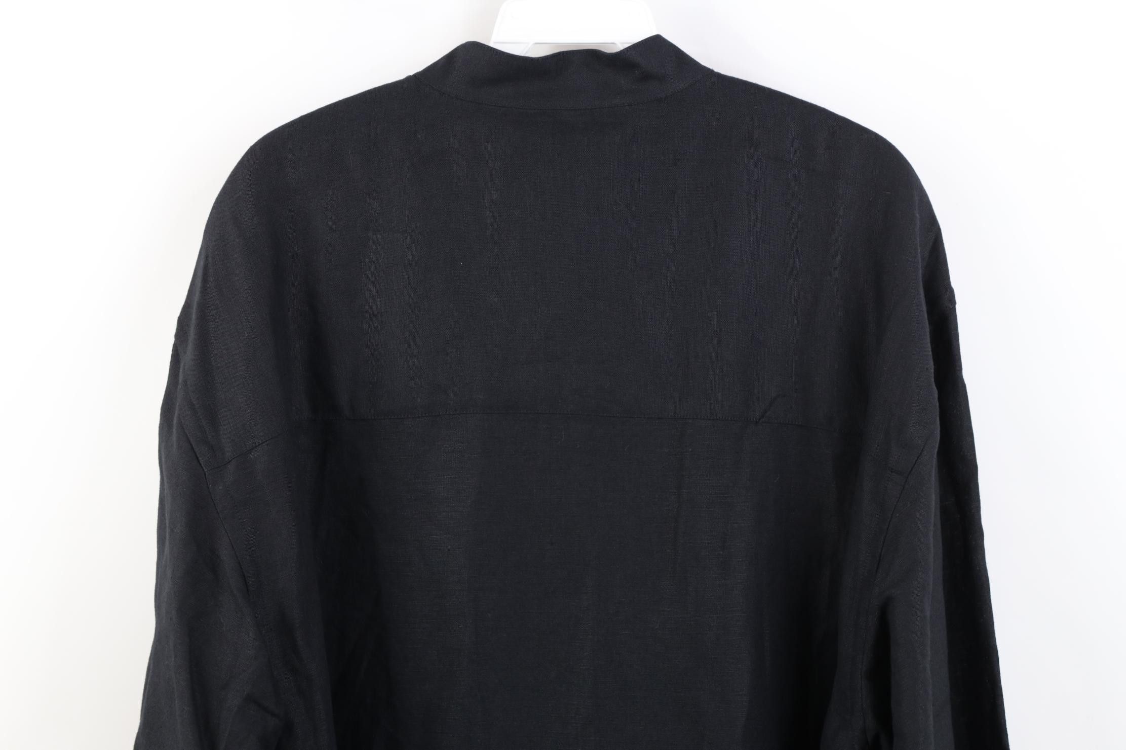 Vintage Vintage 90s Streetwear Gabardine Band Collar Button Shirt Size US L / EU 52-54 / 3 - 10 Thumbnail