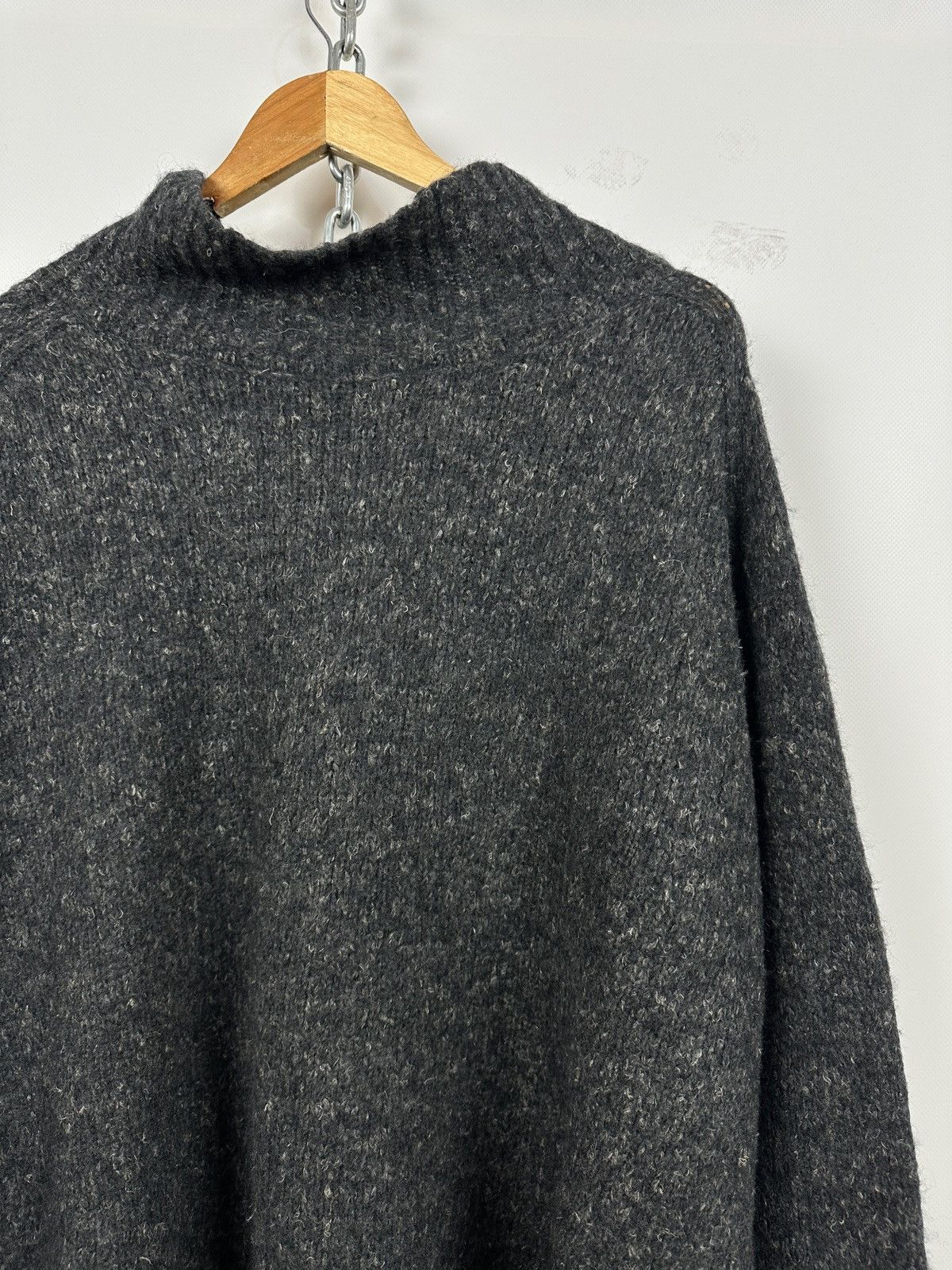 Rundholz Rundholz Wool/Alpaca/Linen Gray Oversized High Neck Sweater Size M / US 6-8 / IT 42-44 - 6 Thumbnail