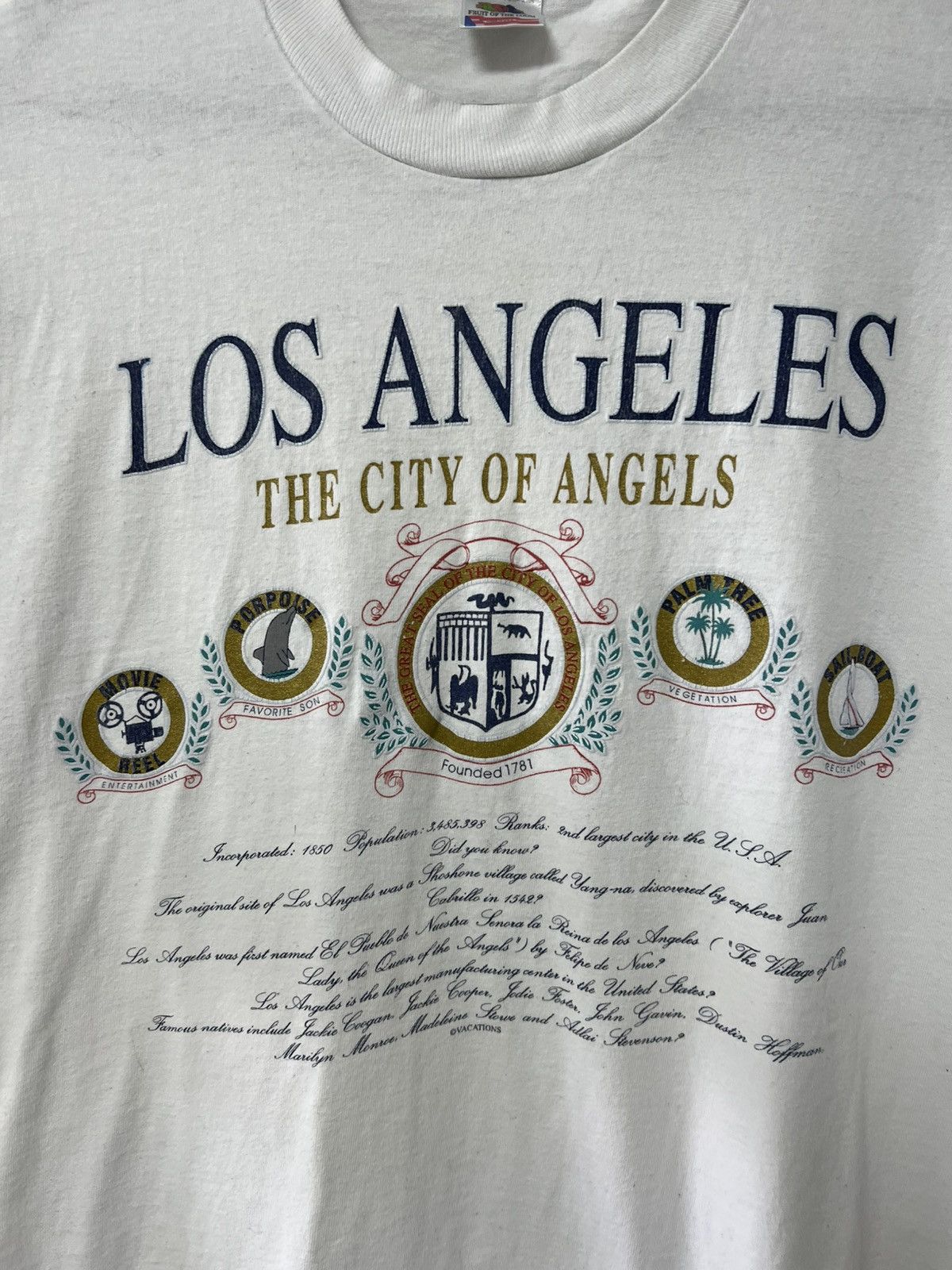 Fruit Of The Loom Vintage 90's Los Angeles The City of Angels Streetwear sz L Size US L / EU 52-54 / 3 - 10 Thumbnail