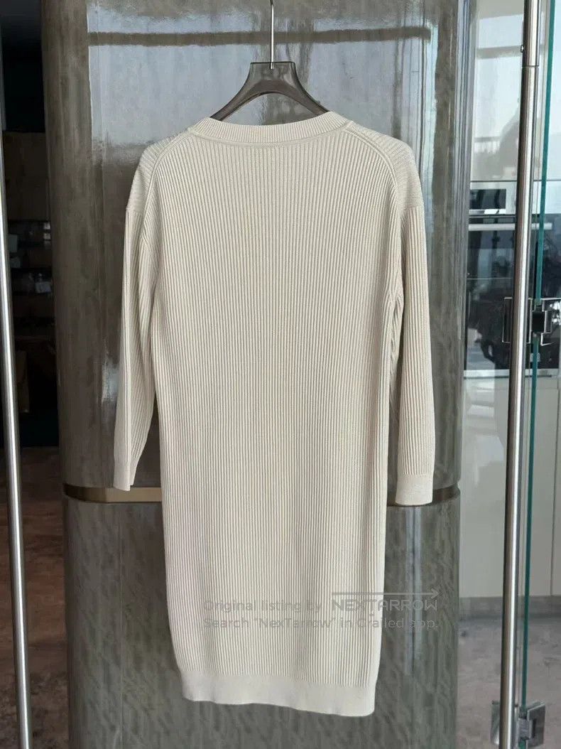 Hermes Hermes Knit Maxi Dress - Beige with Chain Detail Size XS / US 0-2 / IT 36-38 - 3 Thumbnail