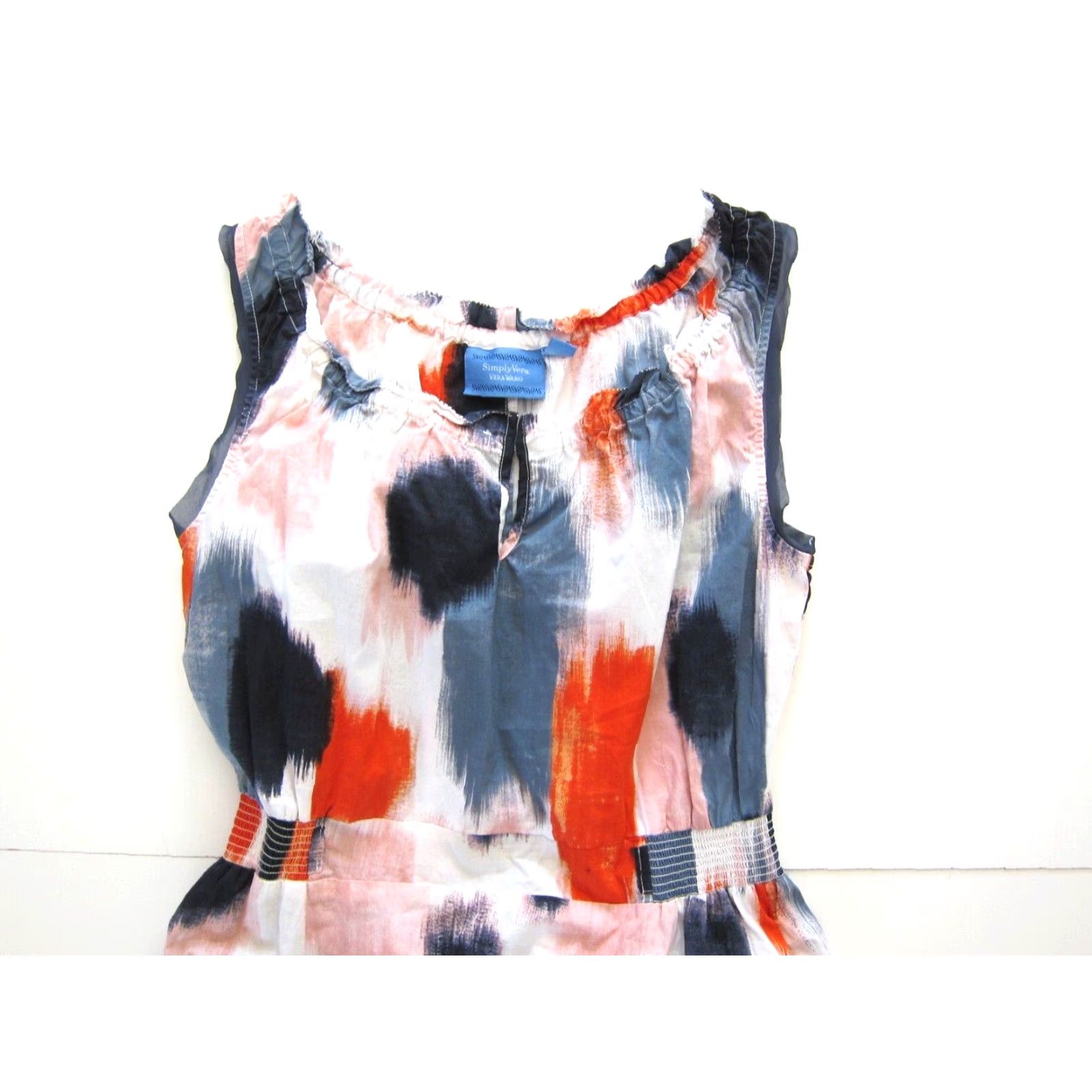 Vintage Simply Vera Wang Tank Dress Small Pink Pocket Sun 100% Cotton Size S / US 4 / IT 40 - 3 Thumbnail