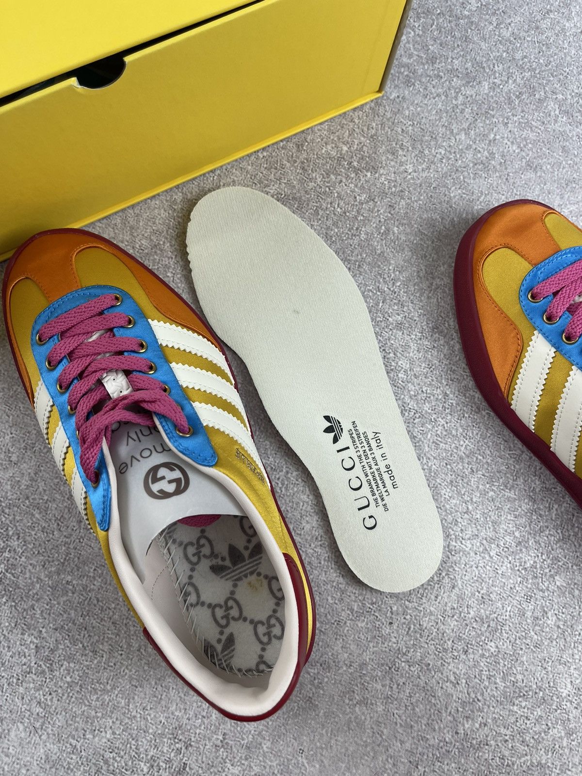 Gucci Adidas × Gucci Gazelle Yellow/White/Red Sneakers Size 37 1/3 Size US 6 / IT 36 - 13 Thumbnail