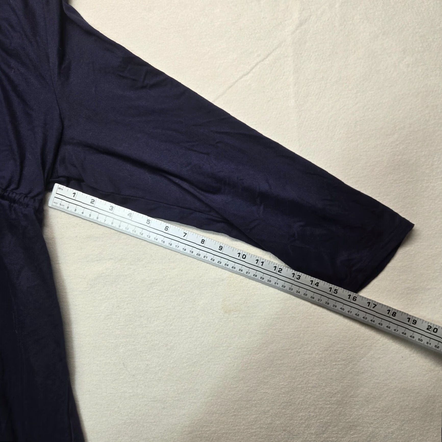 Vintage Kojooin Dress Navy Blue Long Sleeve V-Neck 100% Polyester Women's 3XL Blouson Knit Sleeve Knee Length Casual Party/Cocktail Women Size XXL / US 16-18 / IT 52-54 - 5 Thumbnail