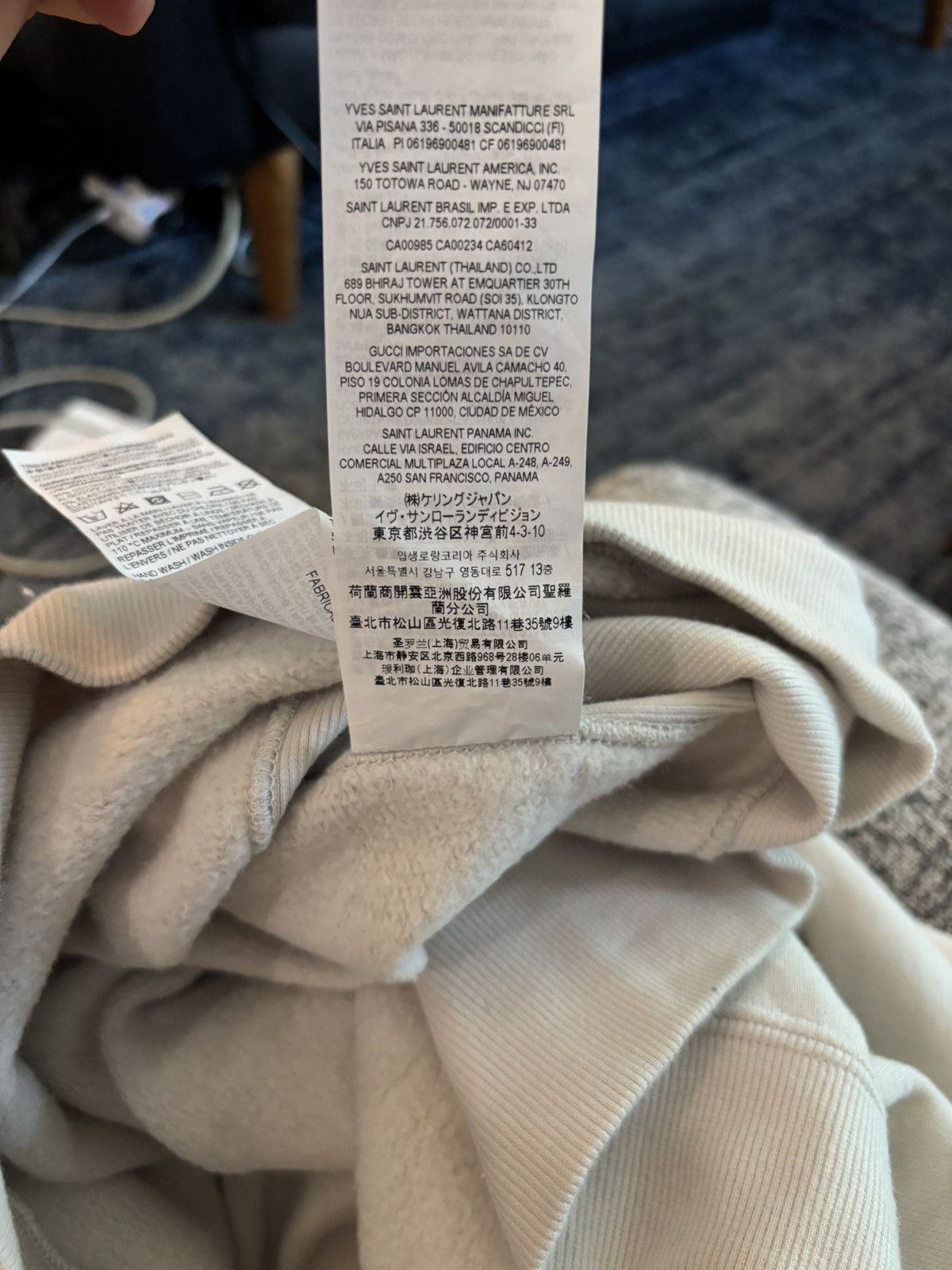 Saint Laurent Paris Cream YSL Logo Crewneck Sweatshirt Size US S / EU 44-46 / 1 - 6 Thumbnail