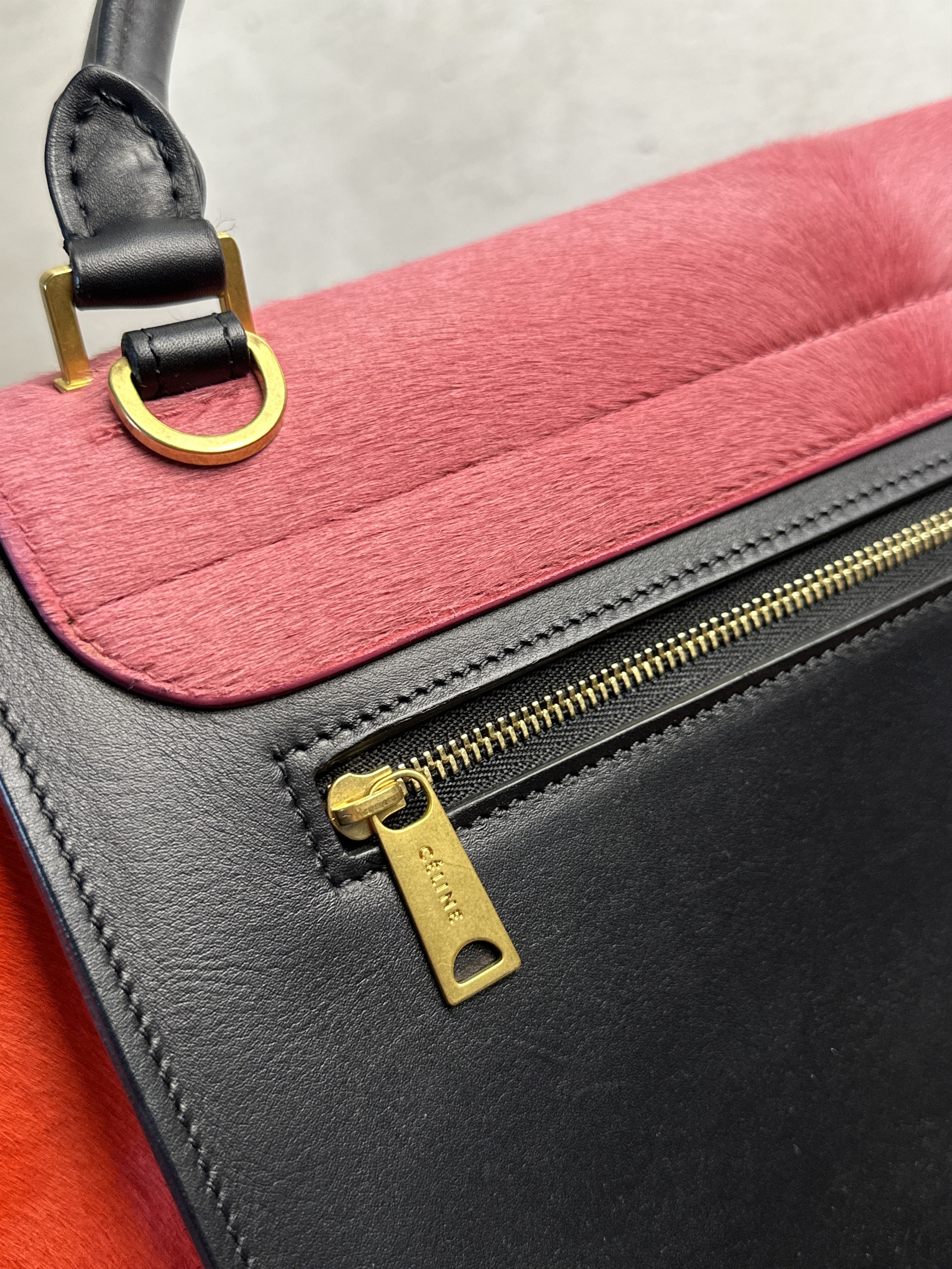 Celine Celine Trapeze Medium Ponyhair Tricolor Bag Size ONE SIZE - 8 Thumbnail