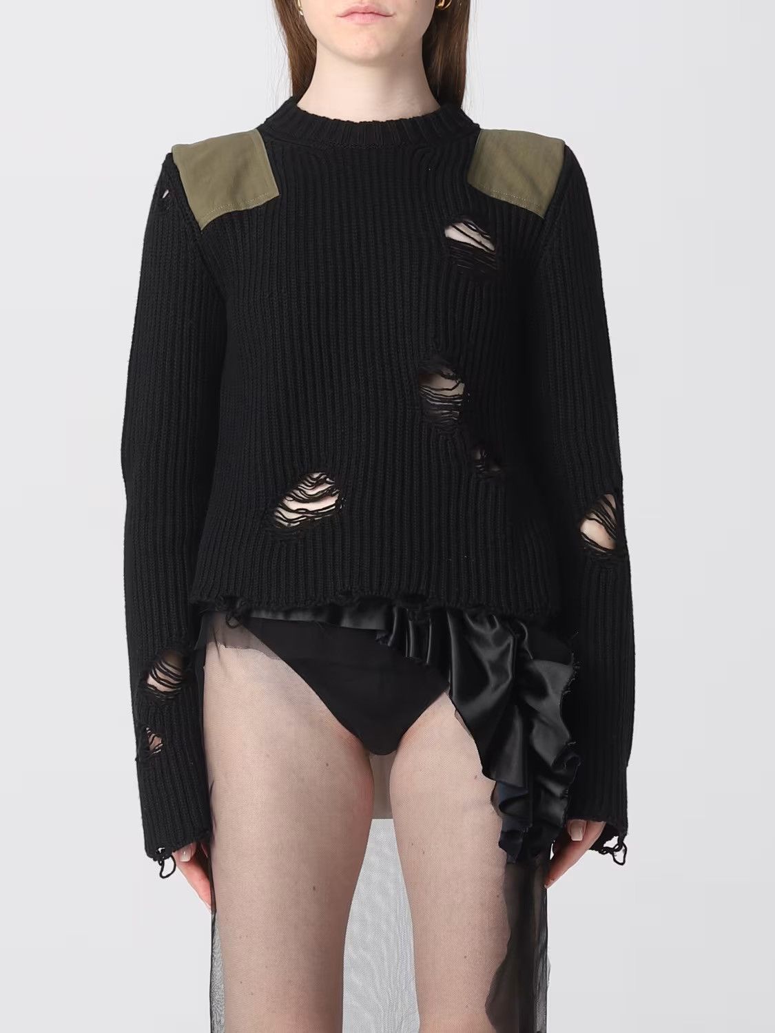 Maison Margiela !DS! SS23 Maison Margiela Distressed Black Knitted Sweater Size XXL / US 16-18 / IT 52-54 - 7 Thumbnail